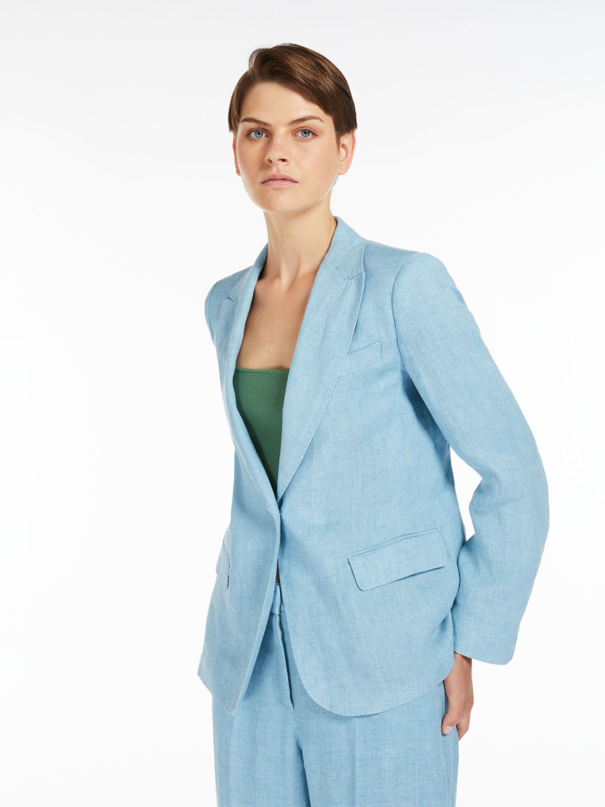 Linen canvas blazer