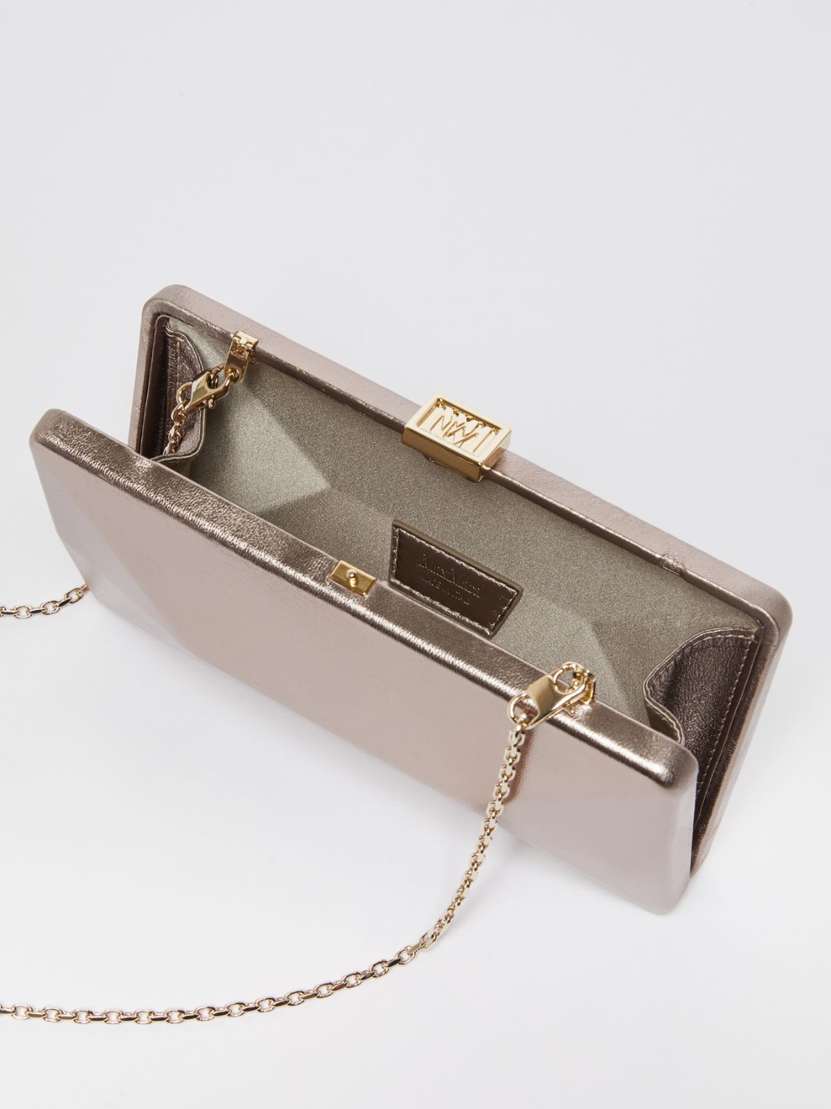Laminated Nappa leather clutch
