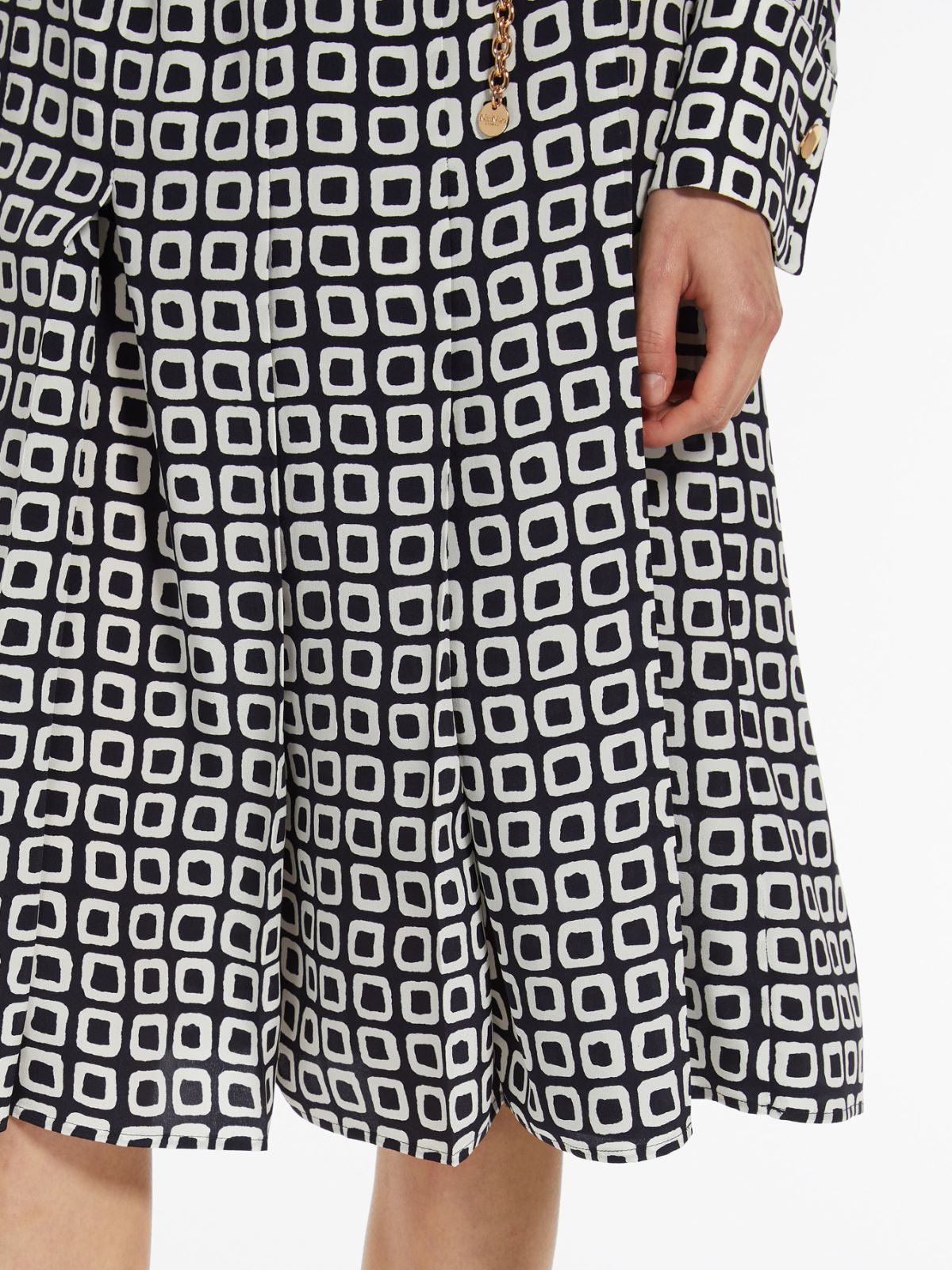 Printed crepe de chine dress