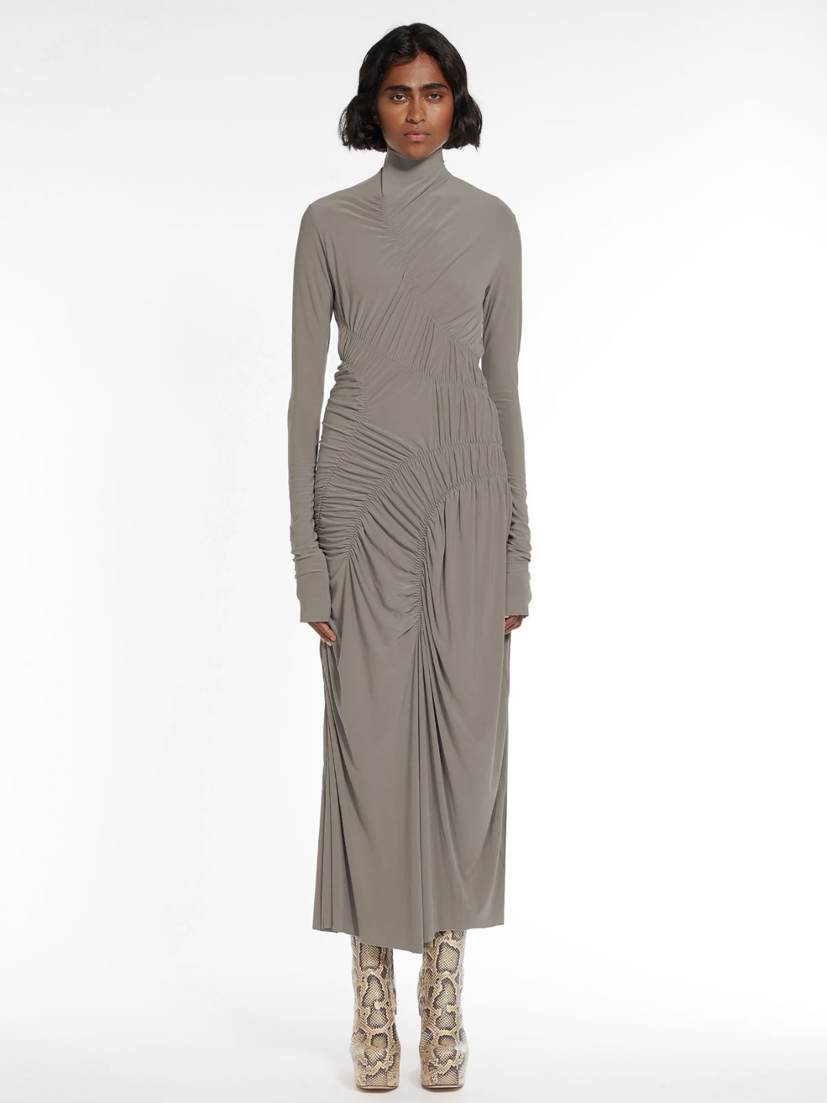 Slim-fit technical jersey dress