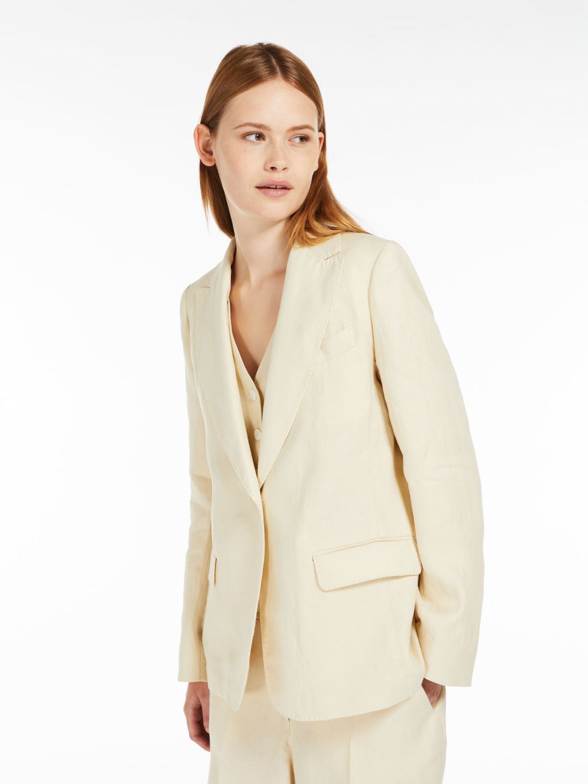 Linen canvas blazer