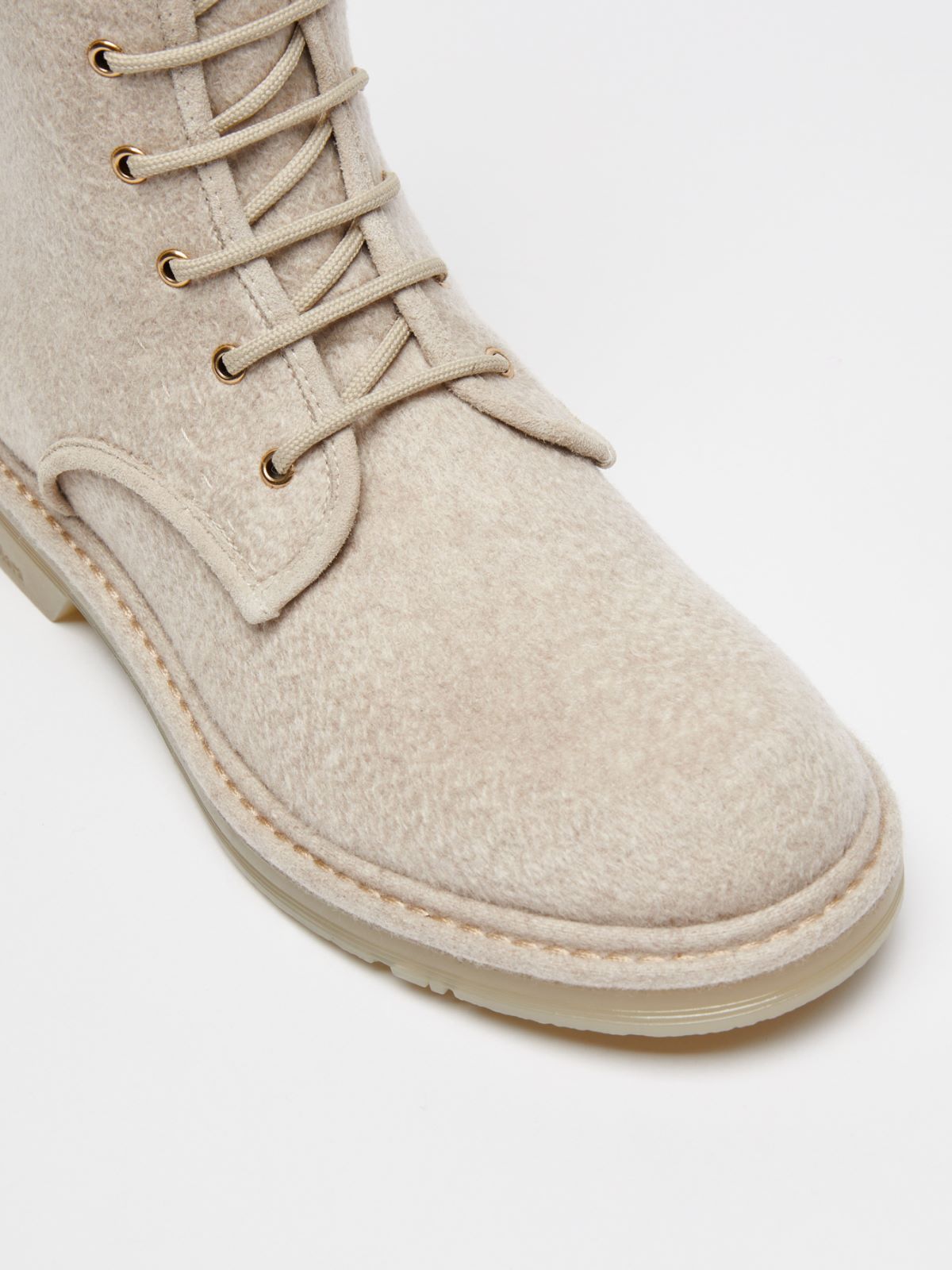 Cashmere combat boots