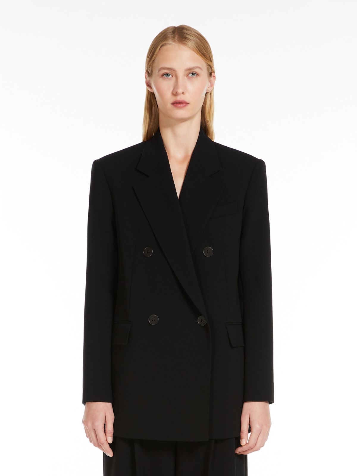 Double-breasted cady blazer