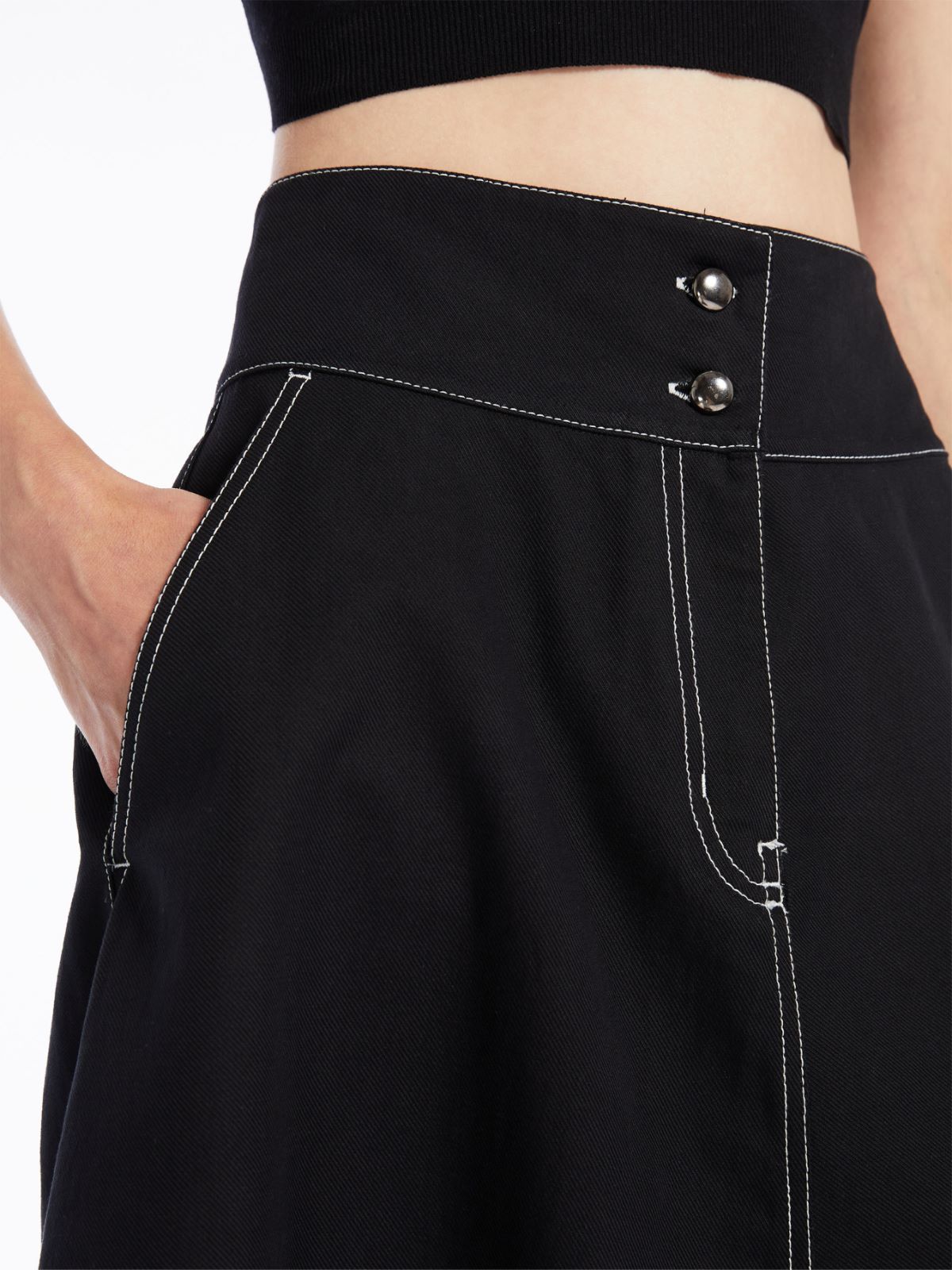 Flared skirt in cotton and linen