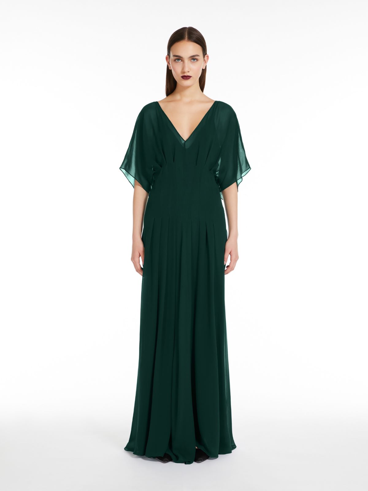 Long silk georgette dress