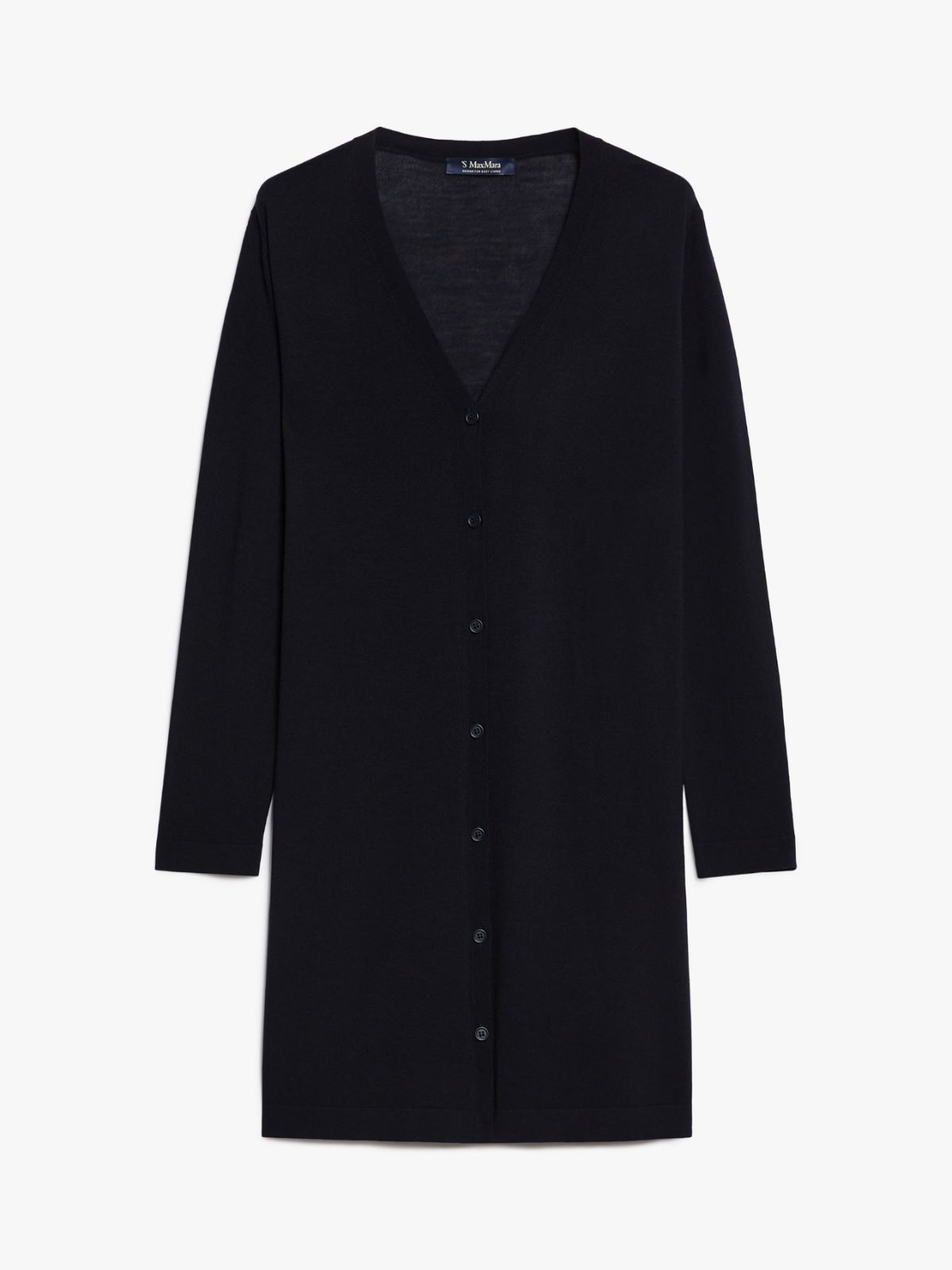 Long wool yarn cardigan