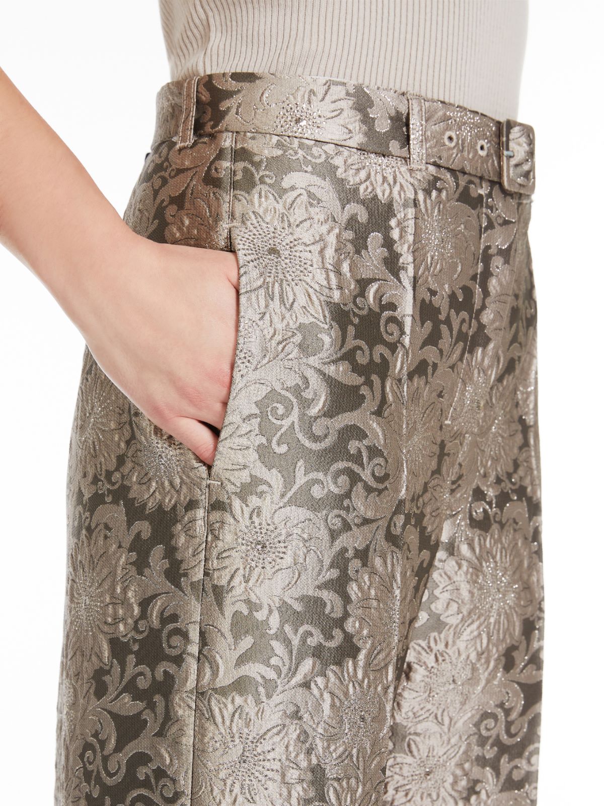 Jacquard silk trousers