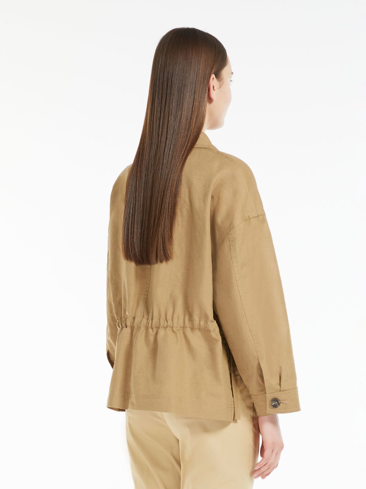 Cotton and linen basketweave jacket