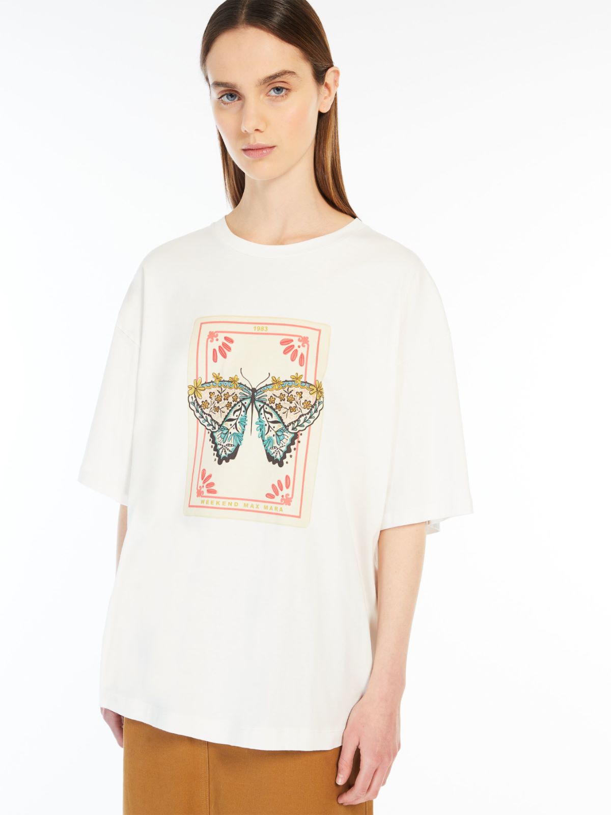 Oversized cotton print T-shirt