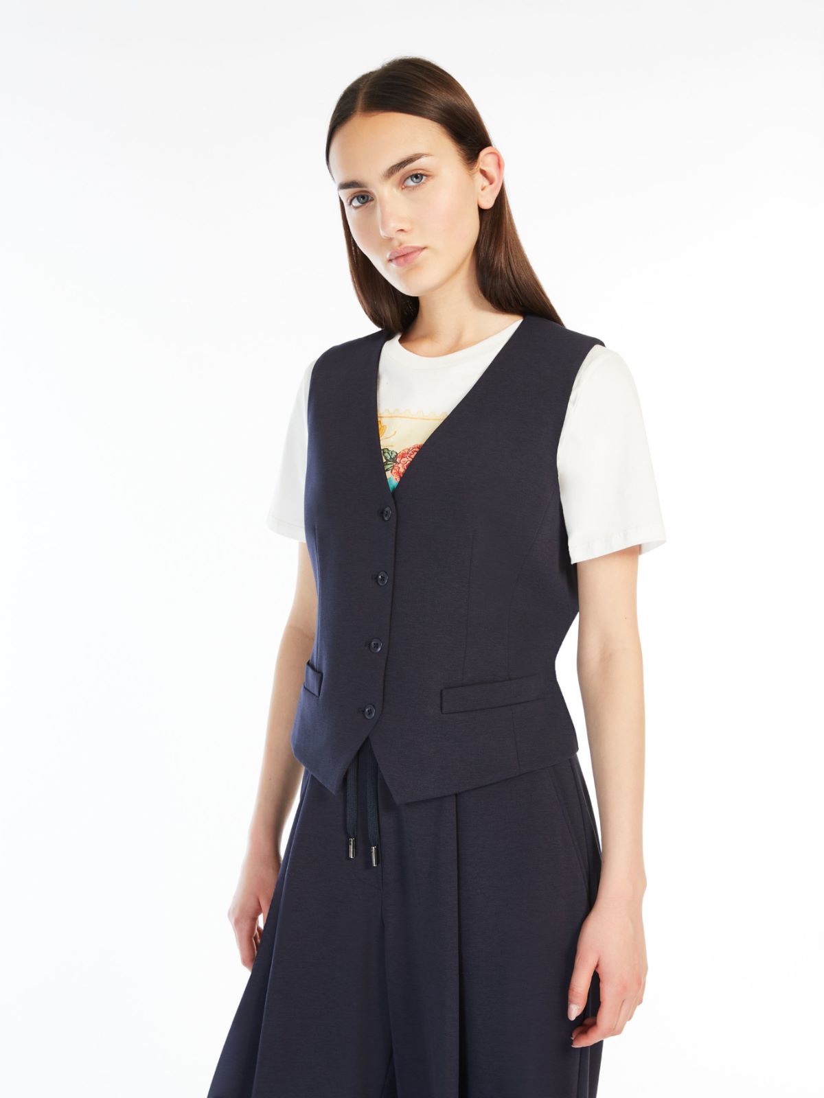 Milano-knit jersey gilet