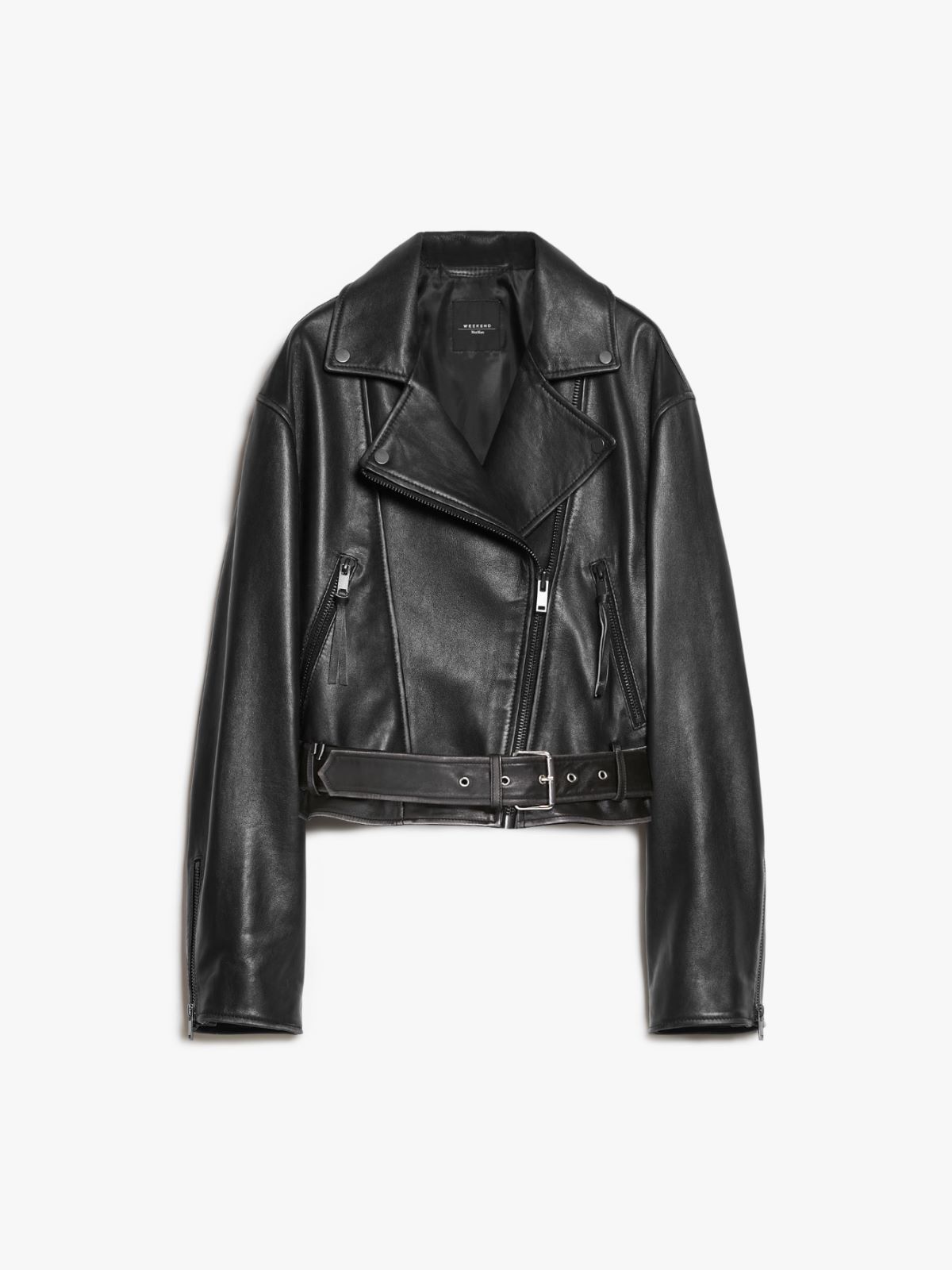 Leather biker jacket