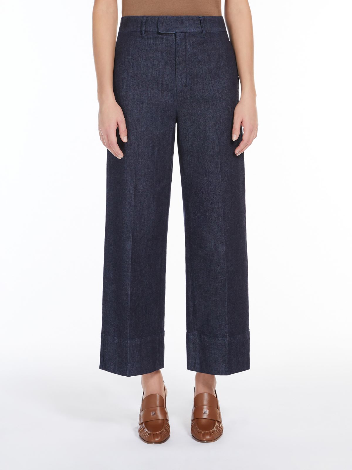Stretch denim trousers