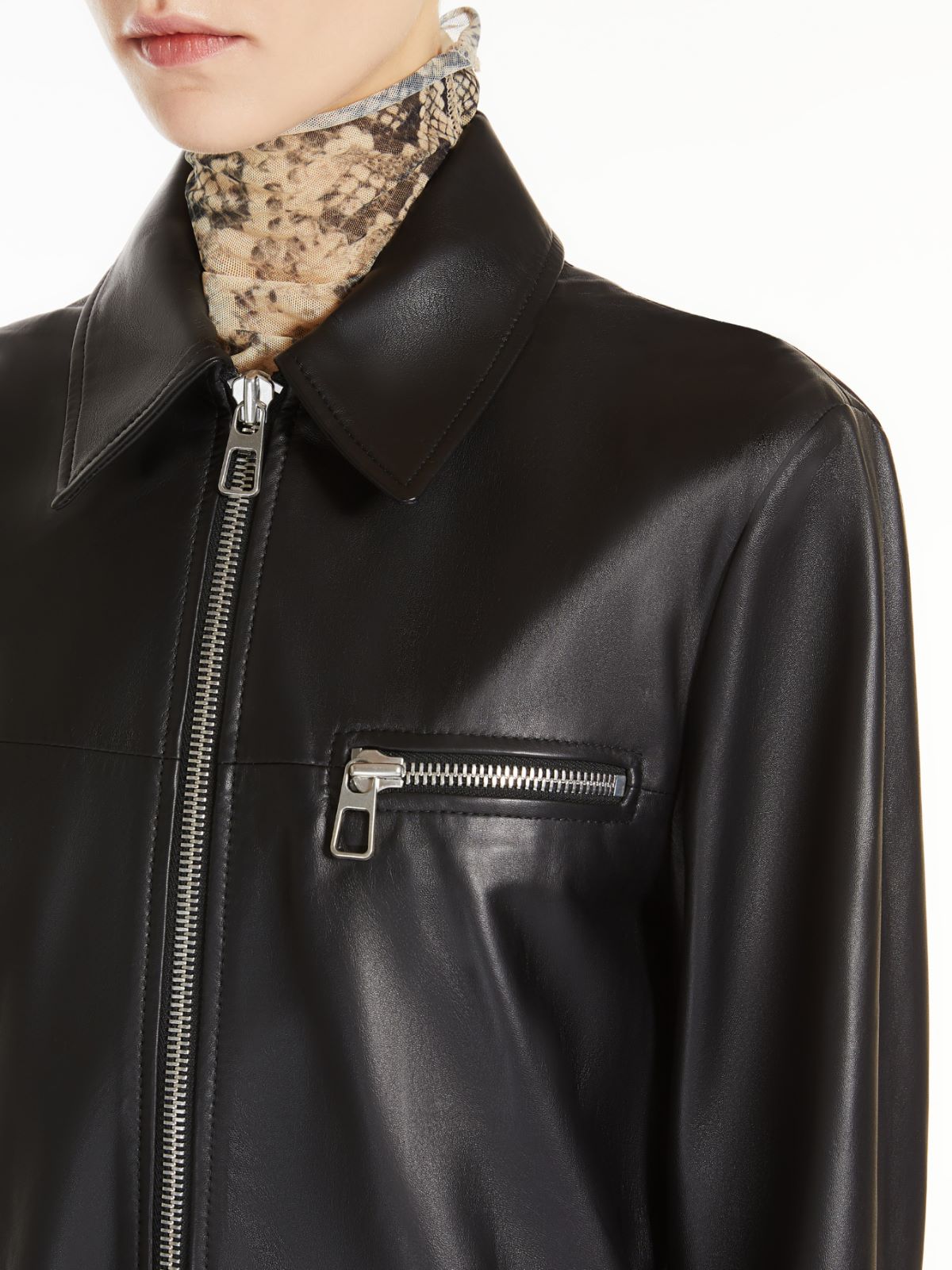 Short Nappa leather jacket