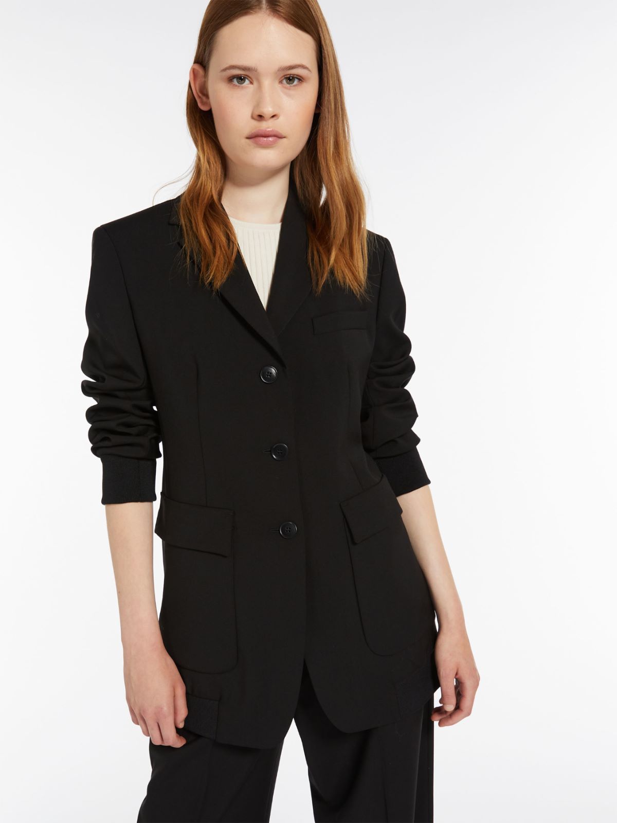 Single-breasted wool jacket