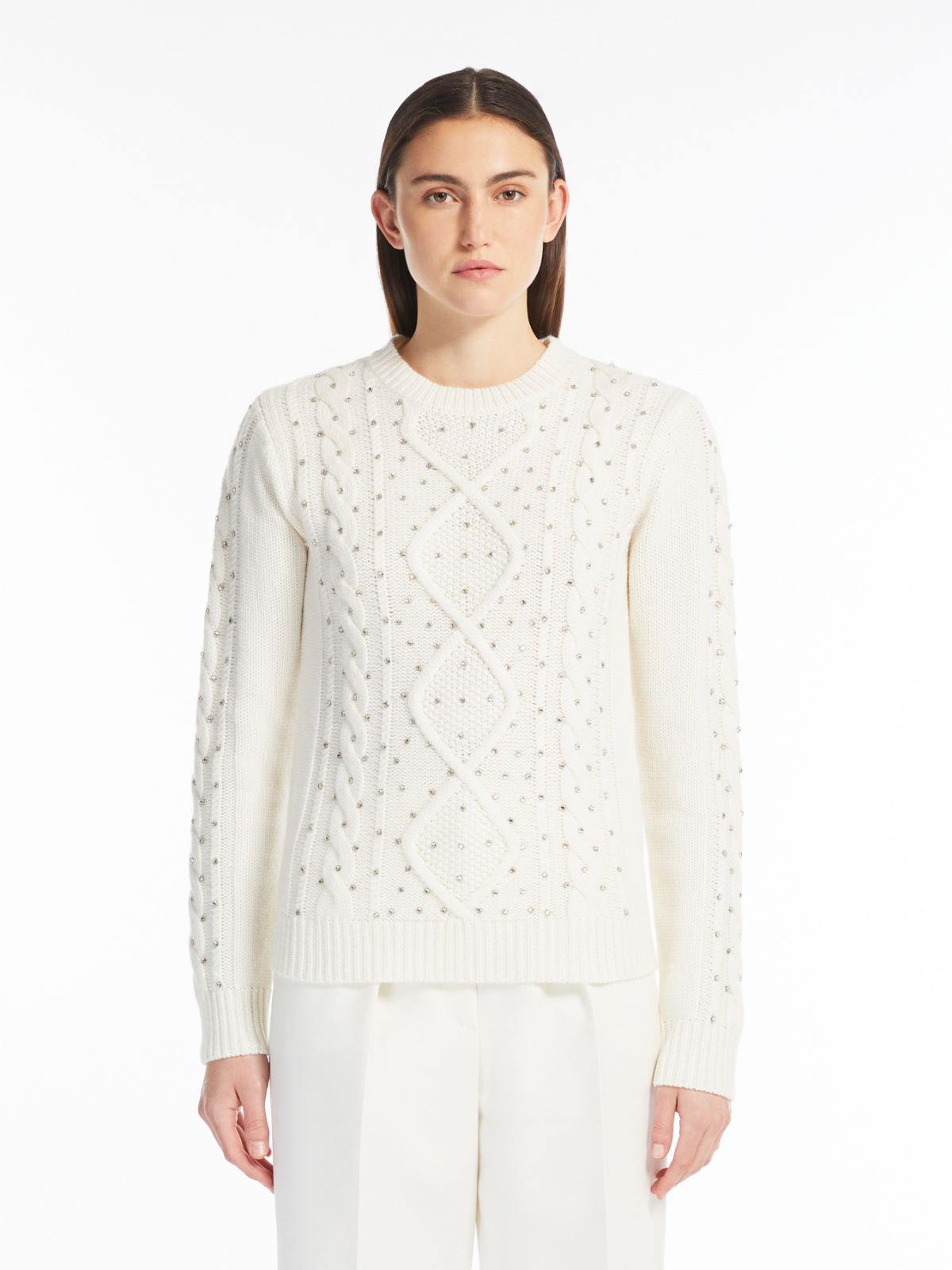 Wool and cashmere cable-knit jumper