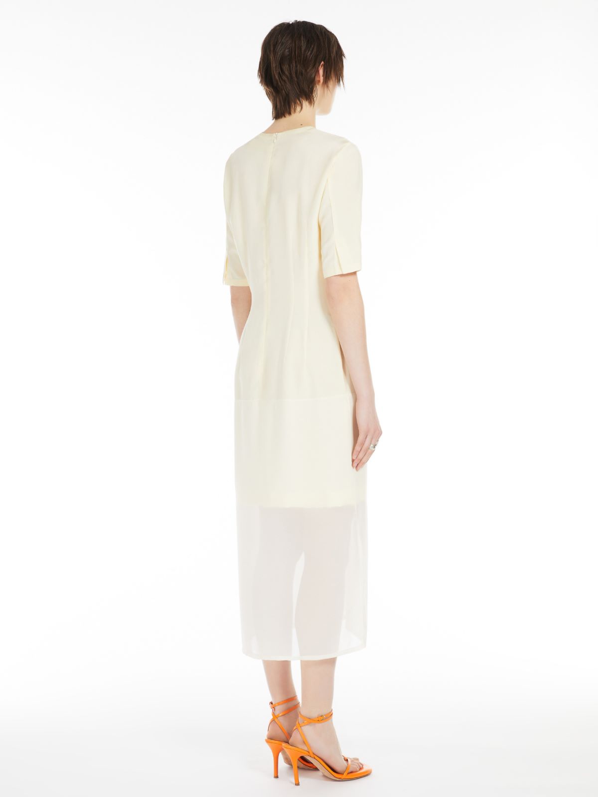 Dress with chiffon insert