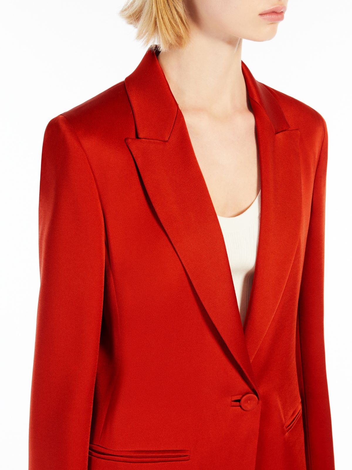 Reverse satin blazer