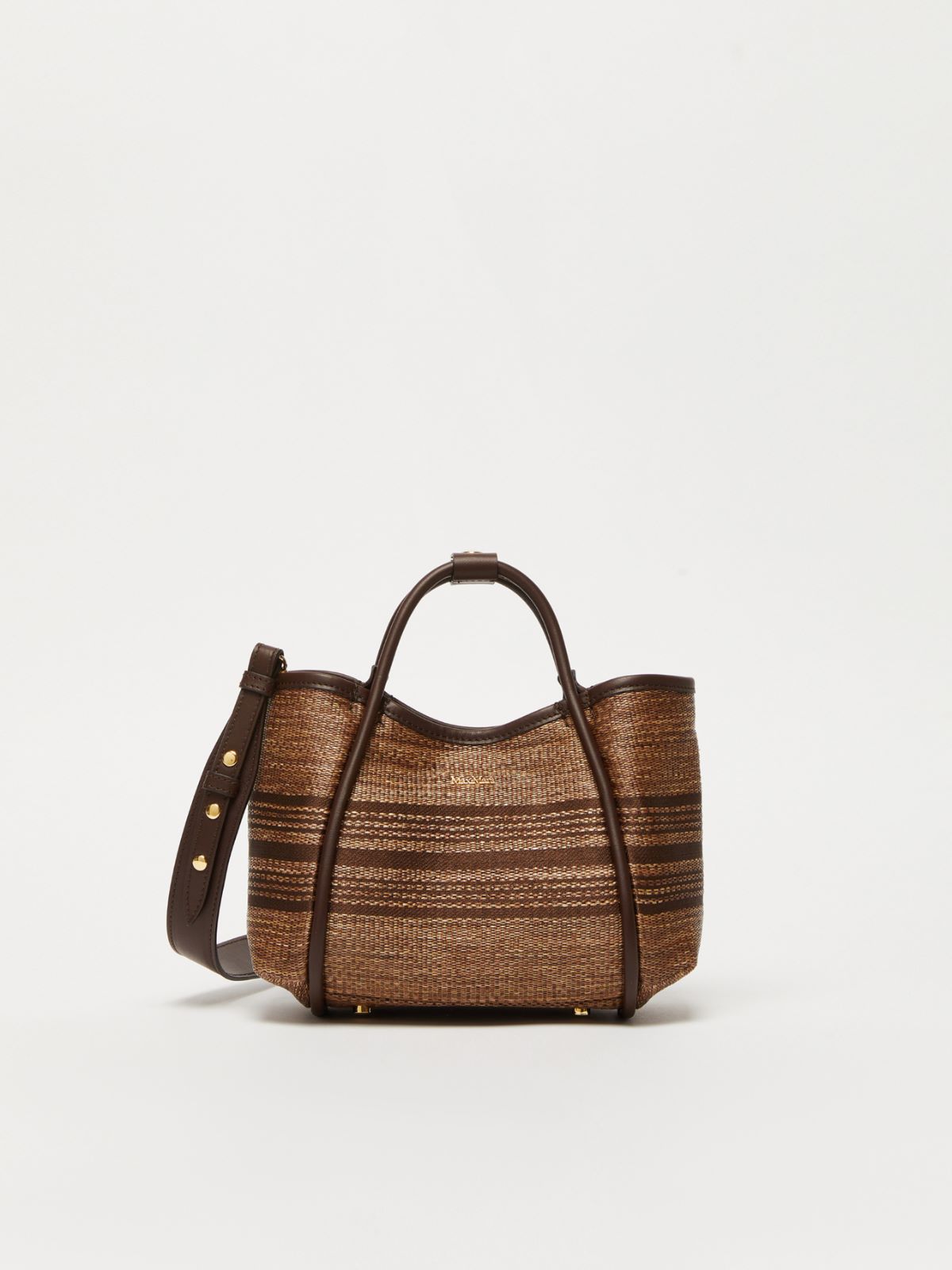 Jacquard raffia fabric extra-small Marine bag