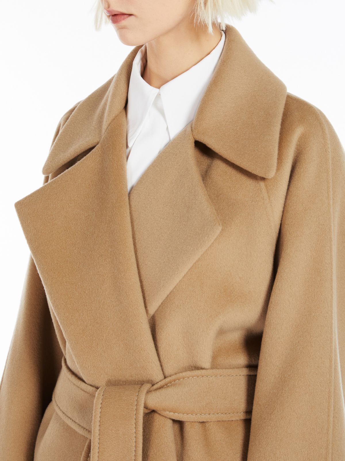 Cashmere-blend robe coat
