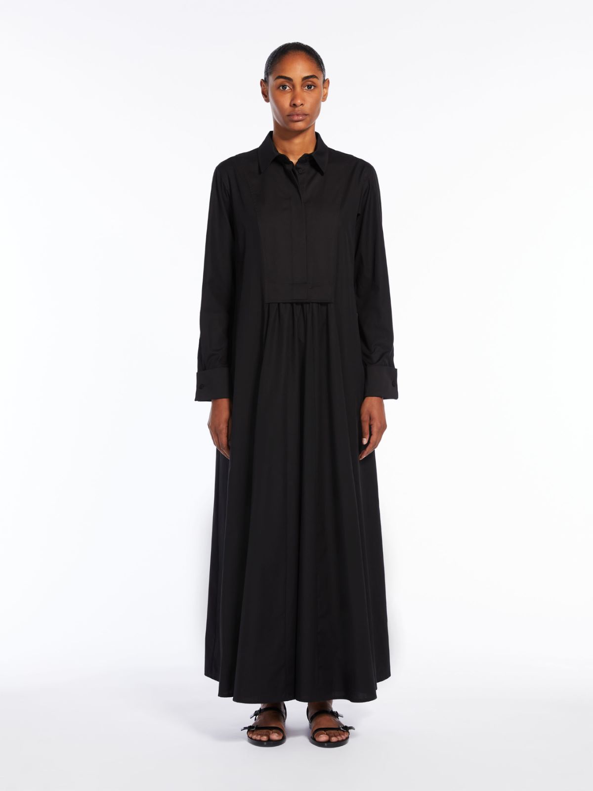 Long cotton shirt dress