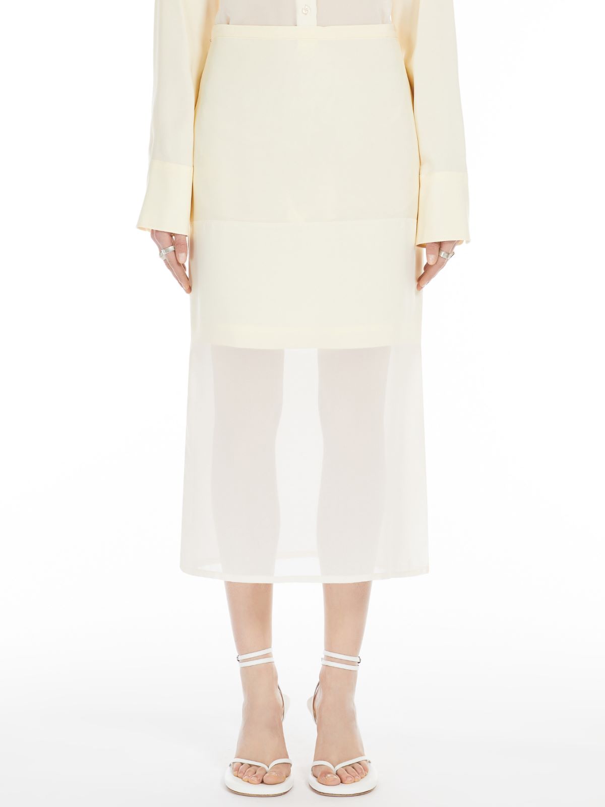 Straight-fit flounced skirt