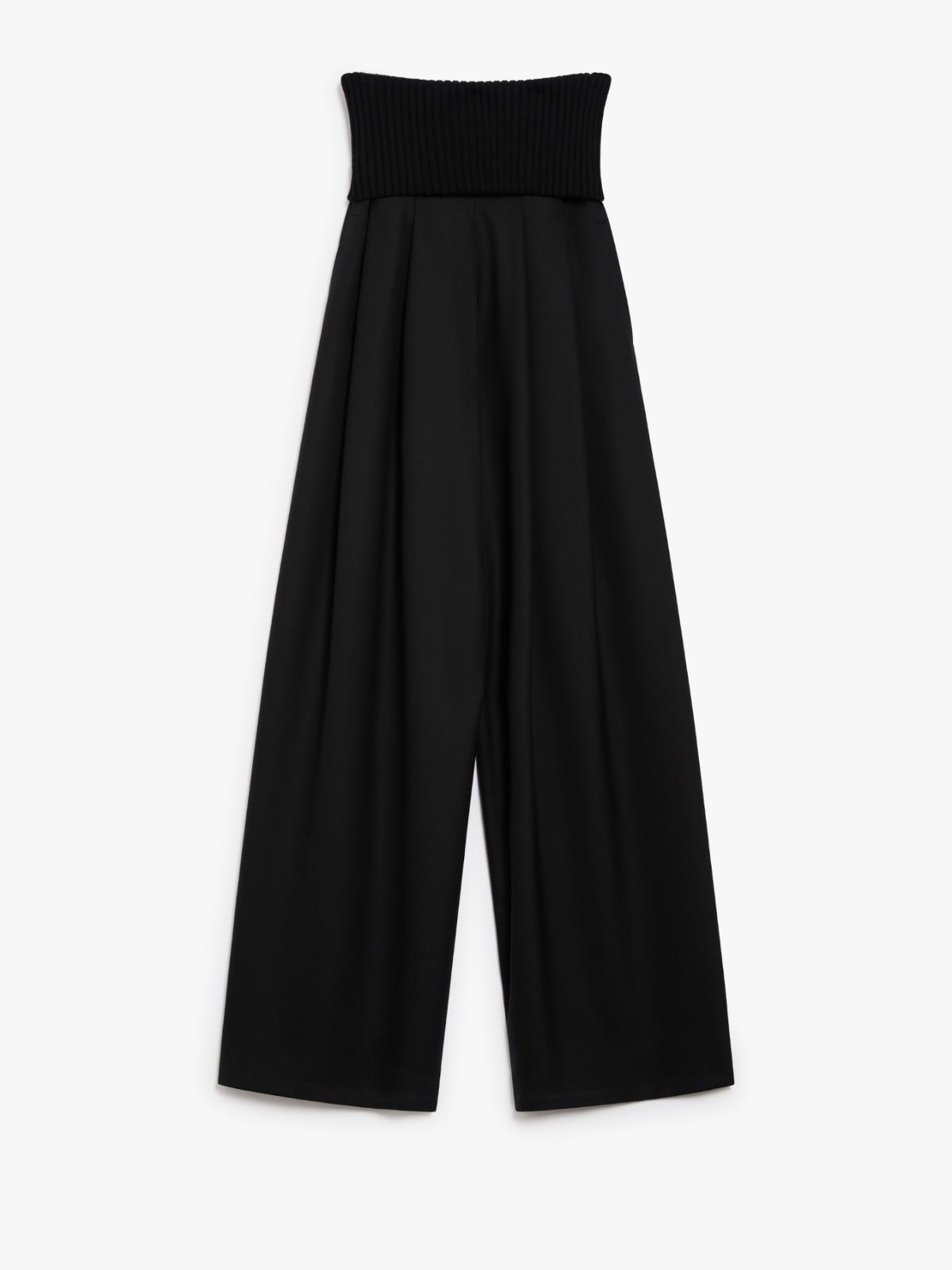 Long stretch wool trousers