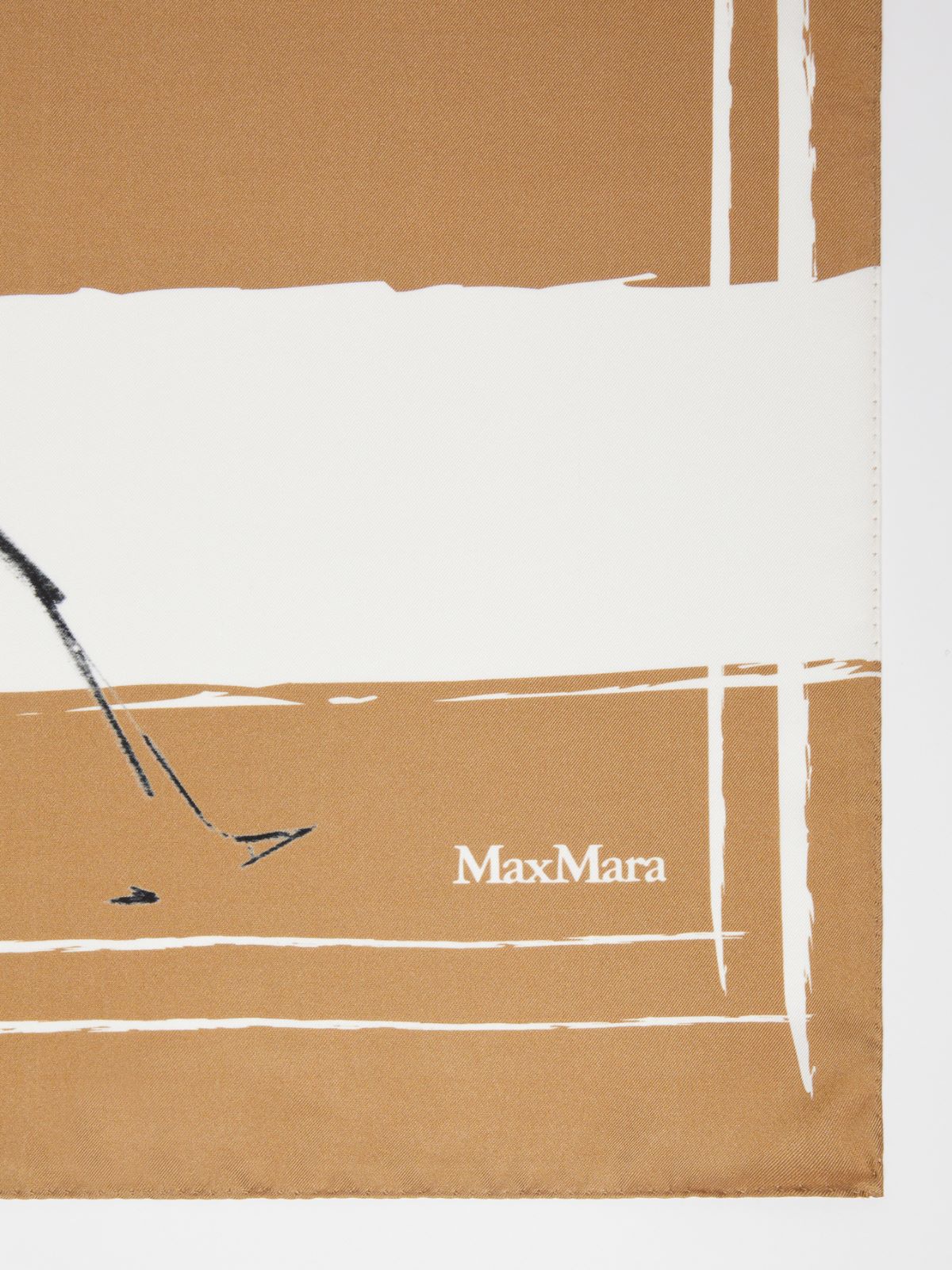 Printed silk square foulard