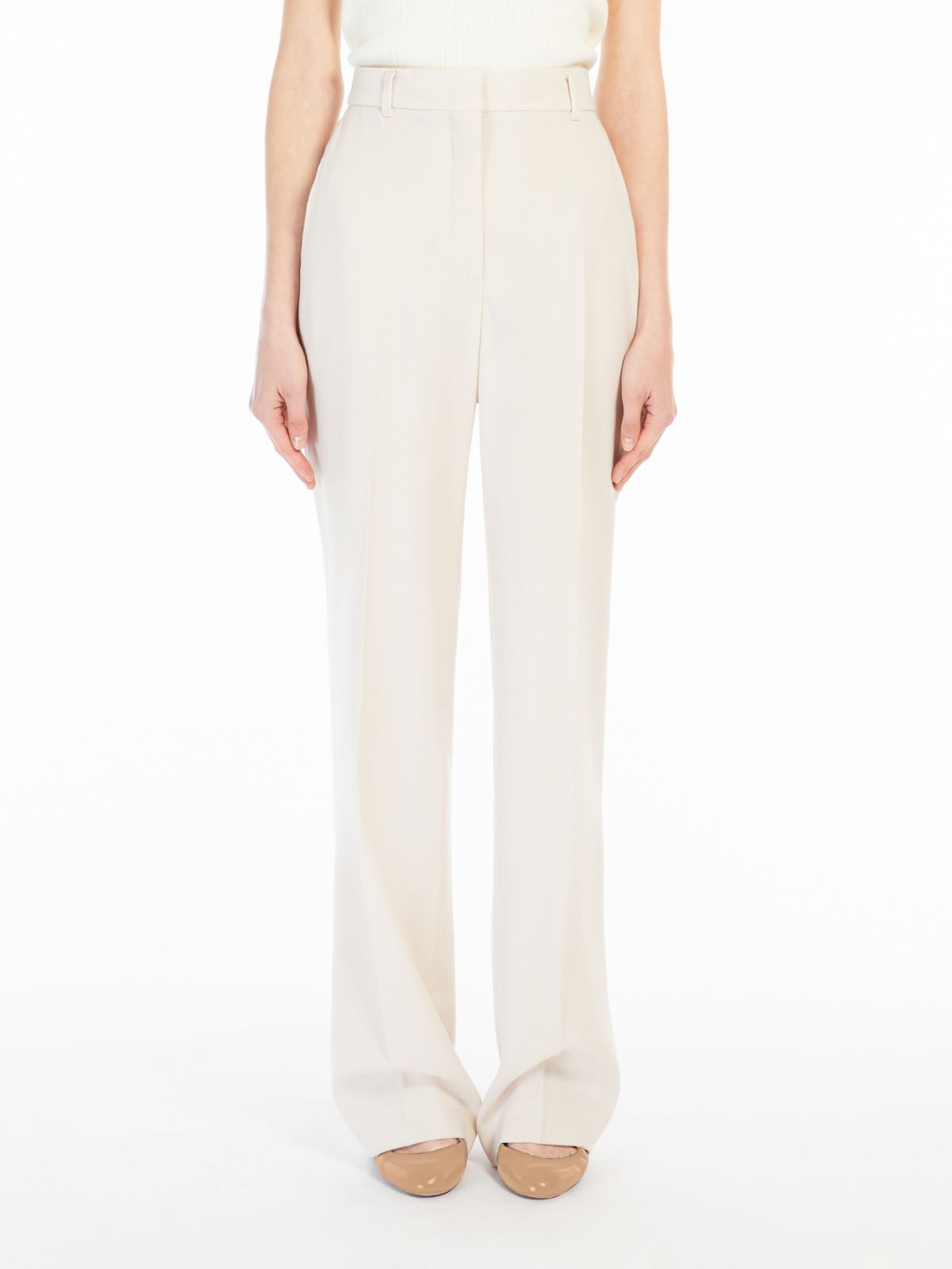 Wool crêpe satin trousers