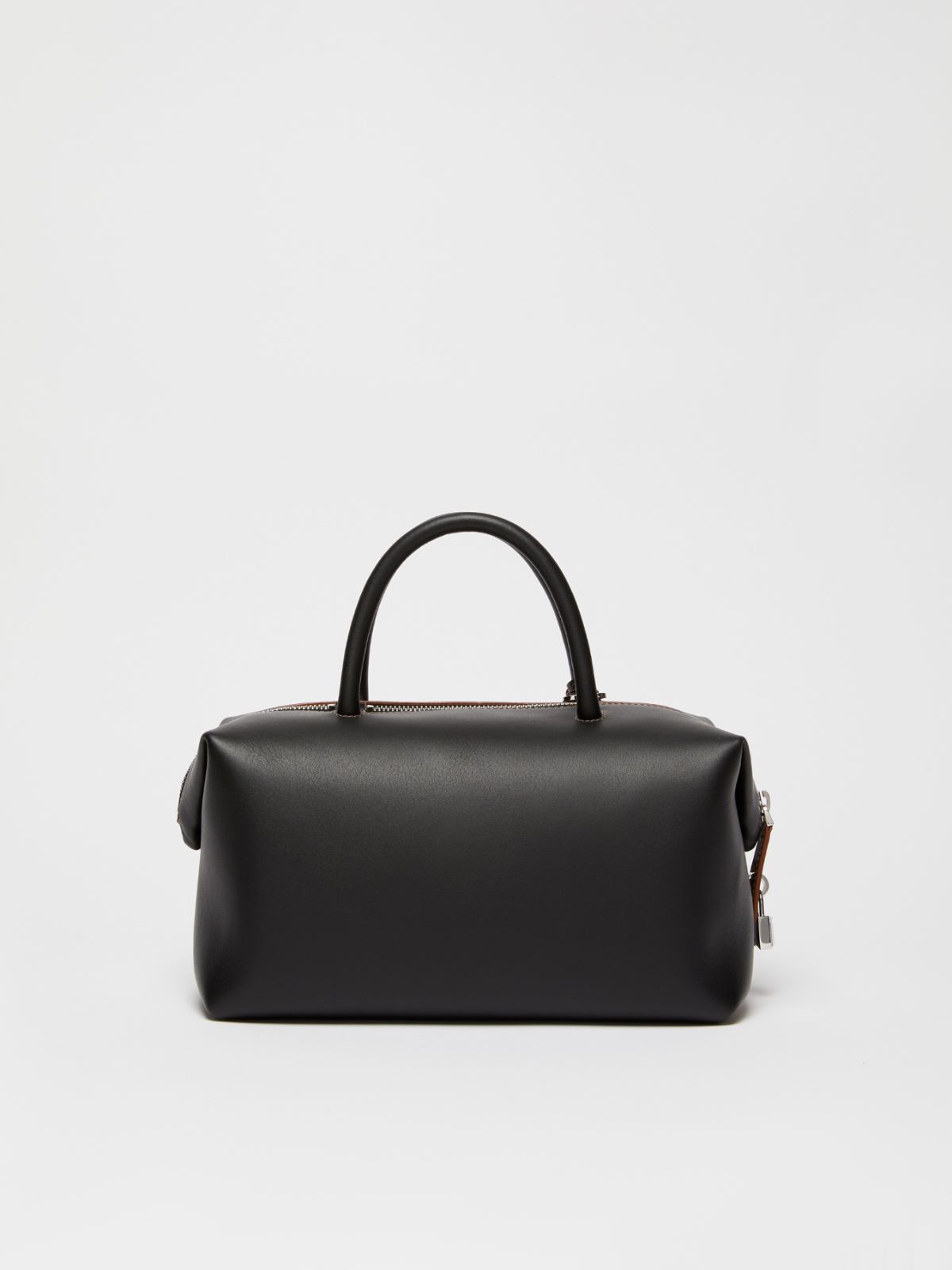 Shiny leather satchel bag