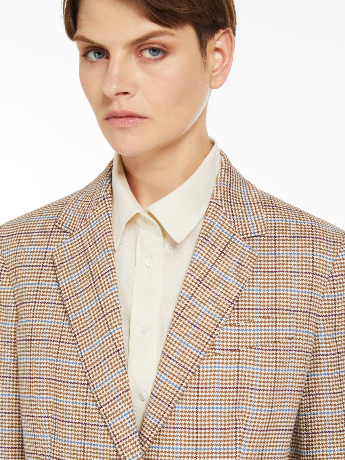 Linen and cotton twill blazer