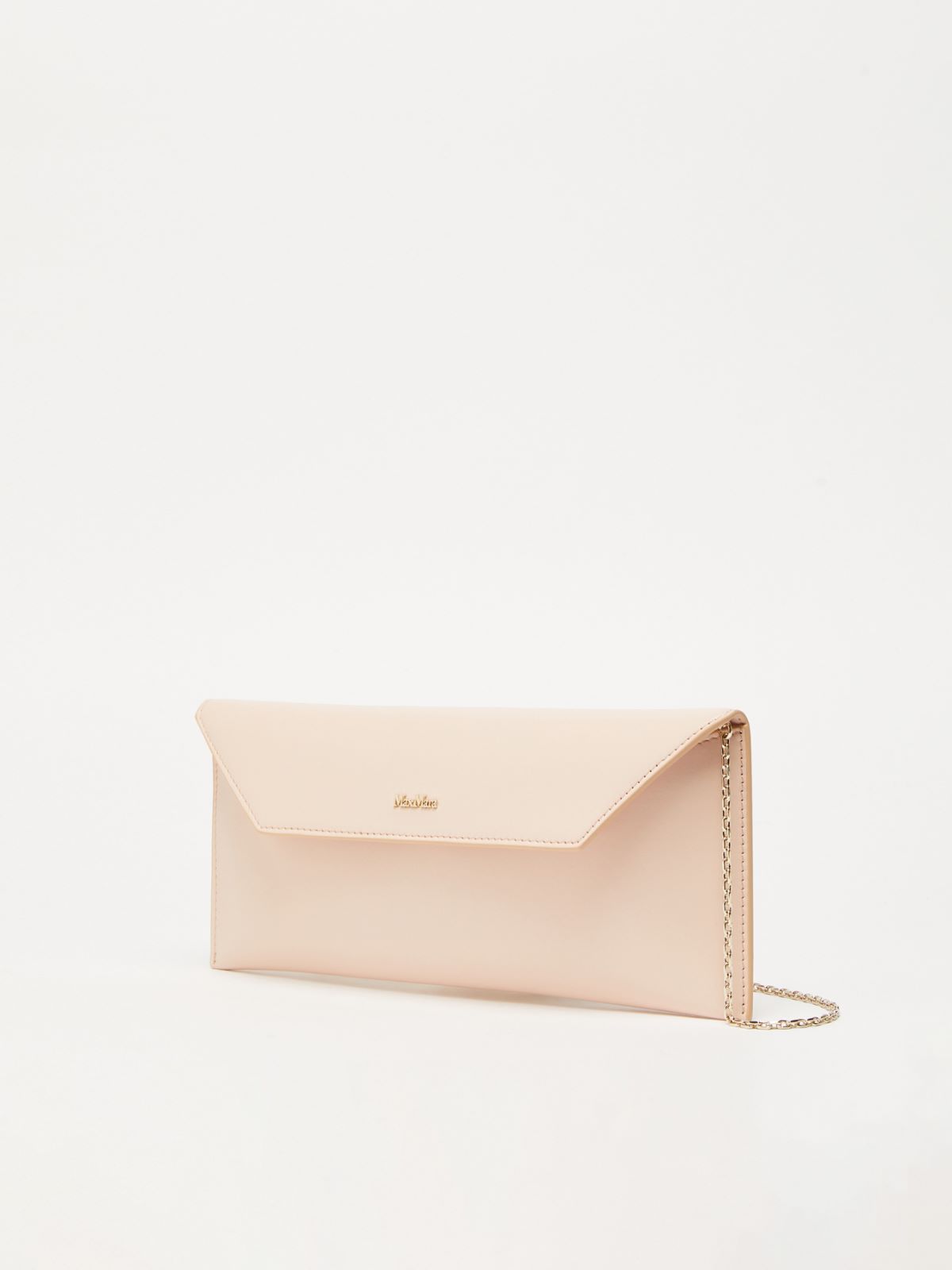 Smooth semi-gloss leather clutch bag