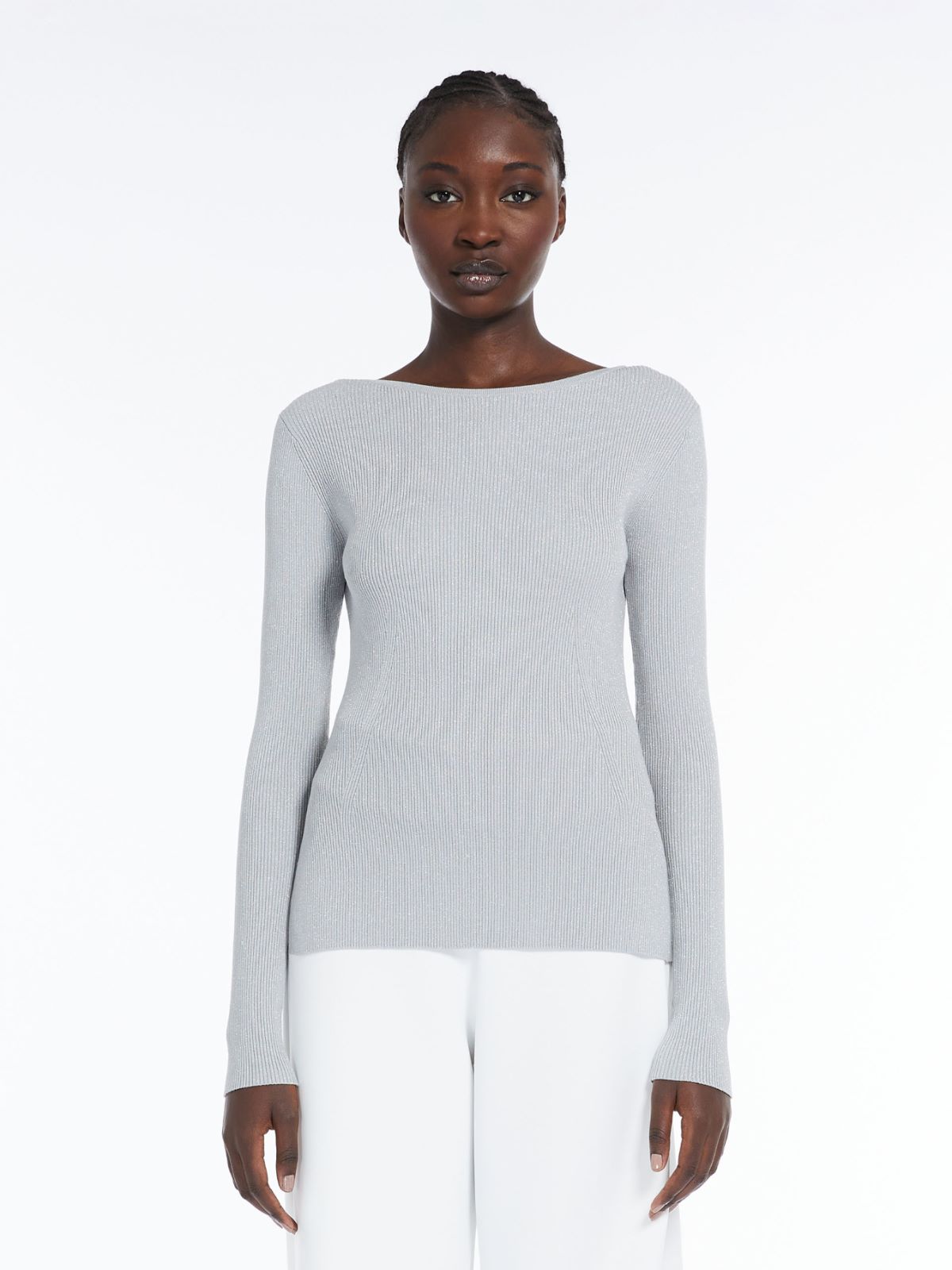 Viscose and lurex yarn sweater