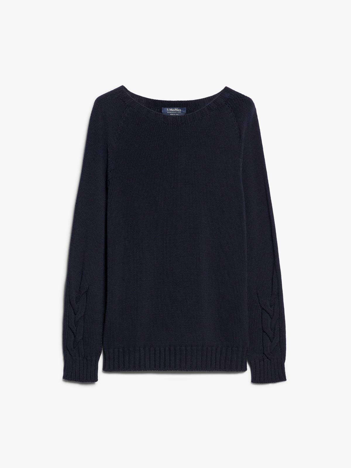 Cable-knit sweater in cotton yarn