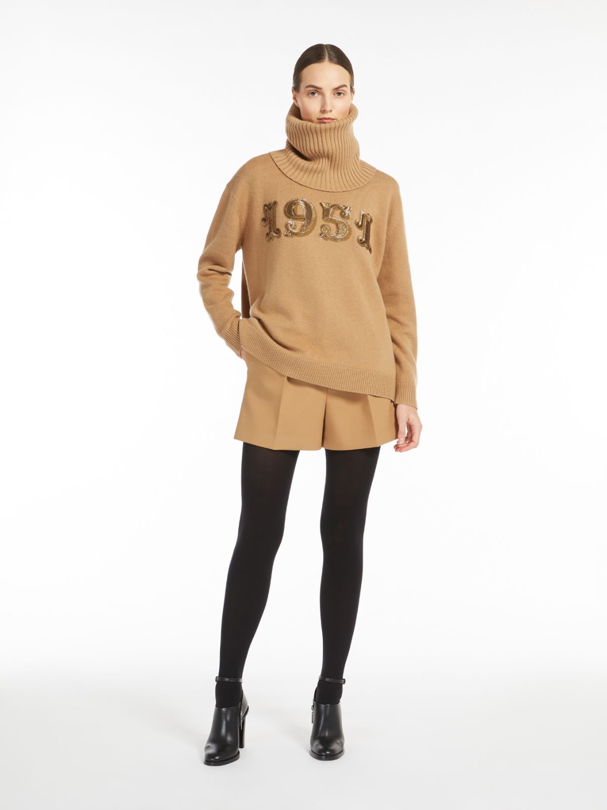 Wool, cashmere and sequin pullover