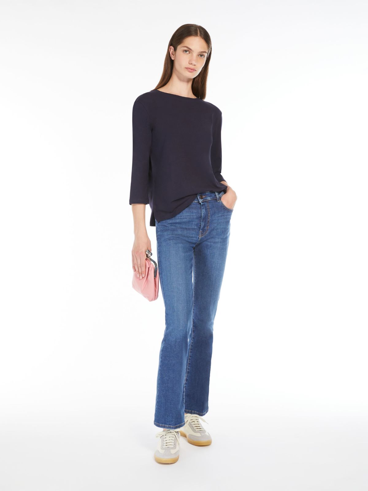 Jersey boat-neck T-shirt