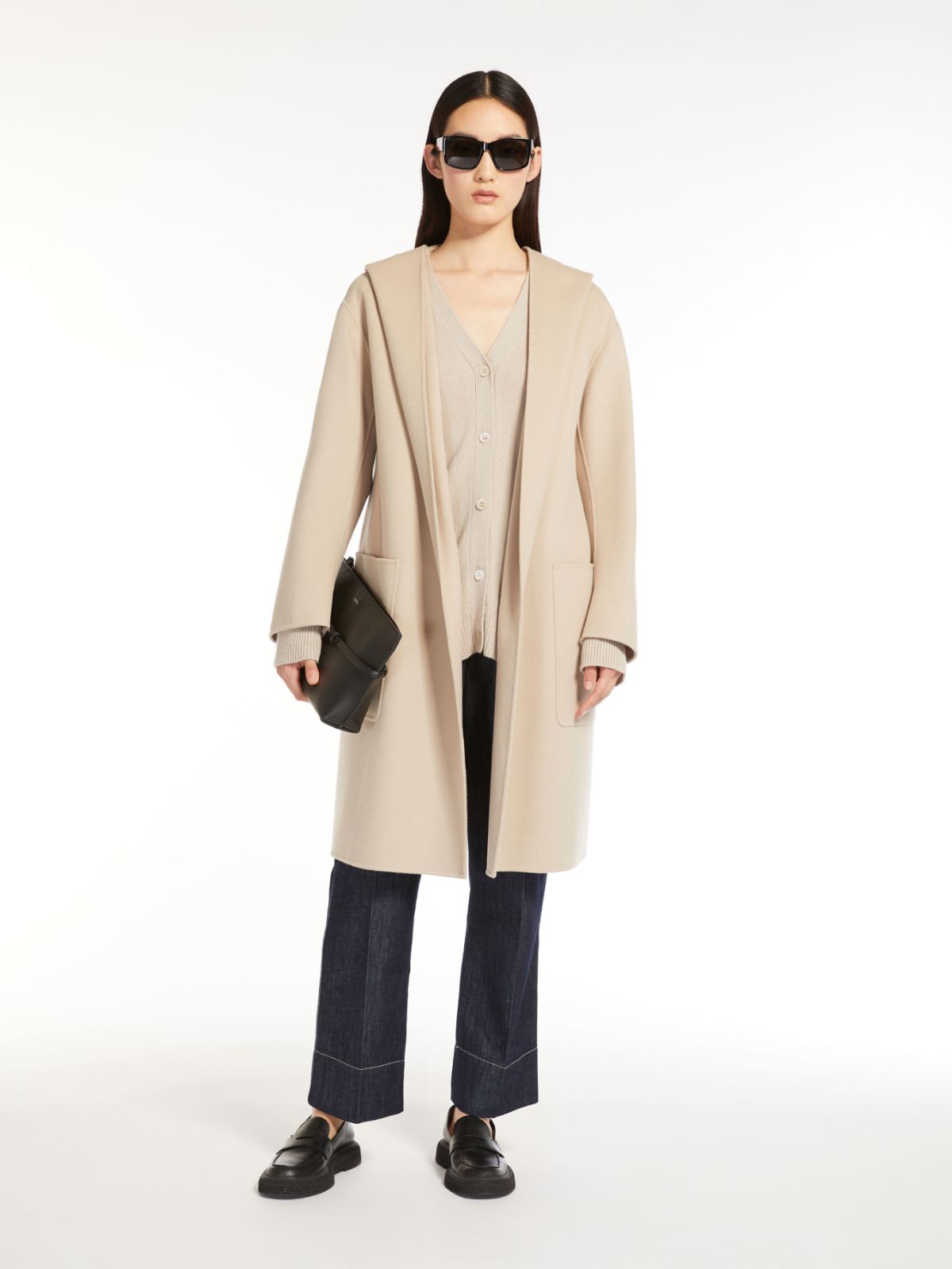 Hooded wool coat