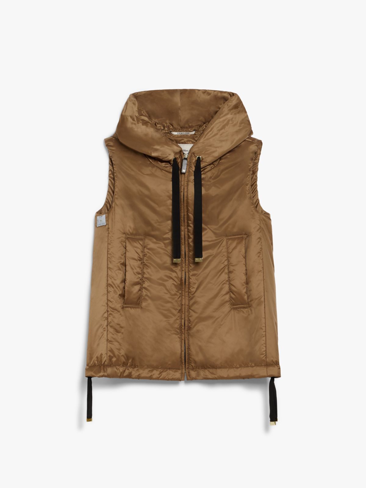 Water-repellent technical canvas gilet