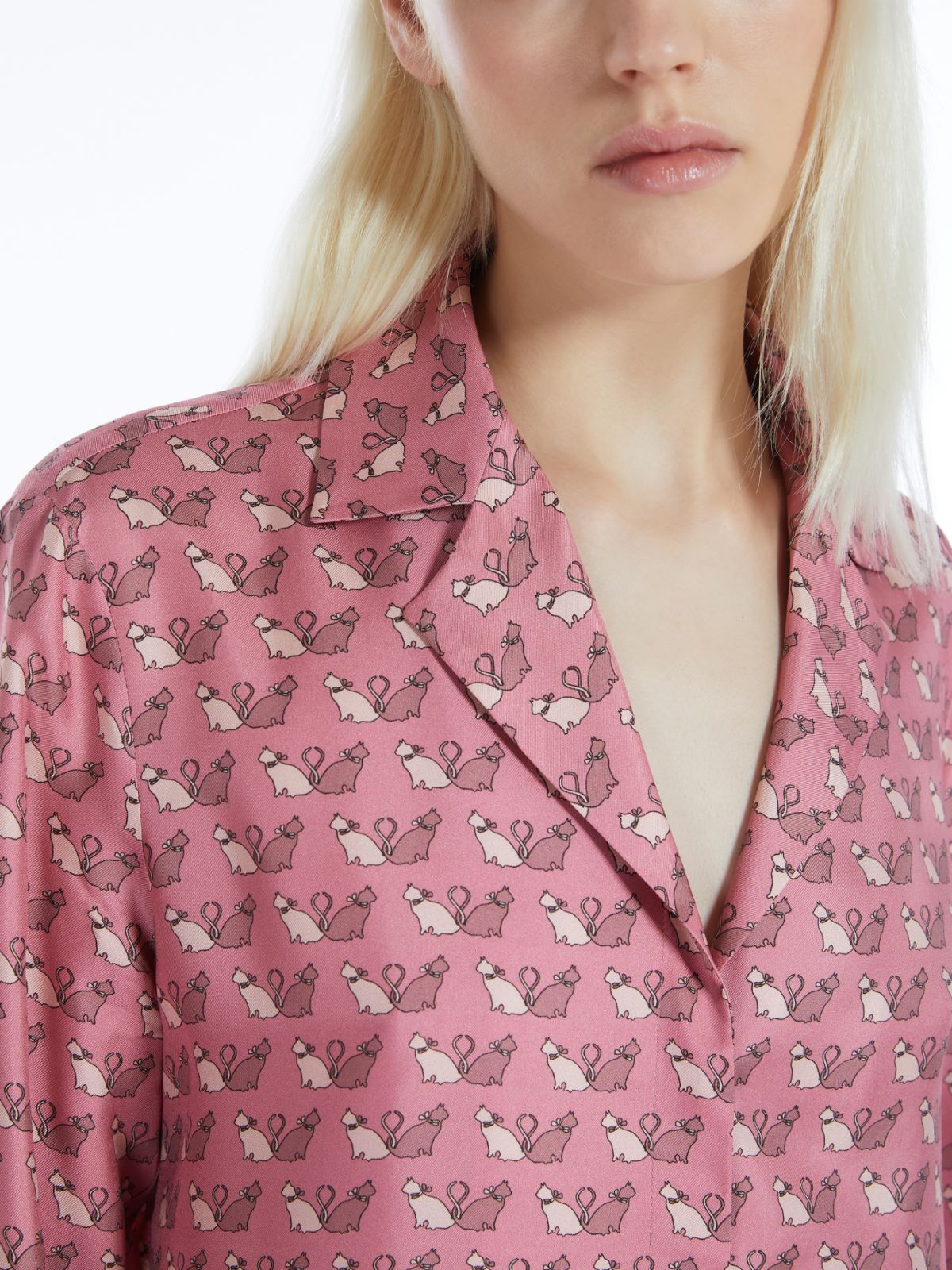 Printed silk twill shirt