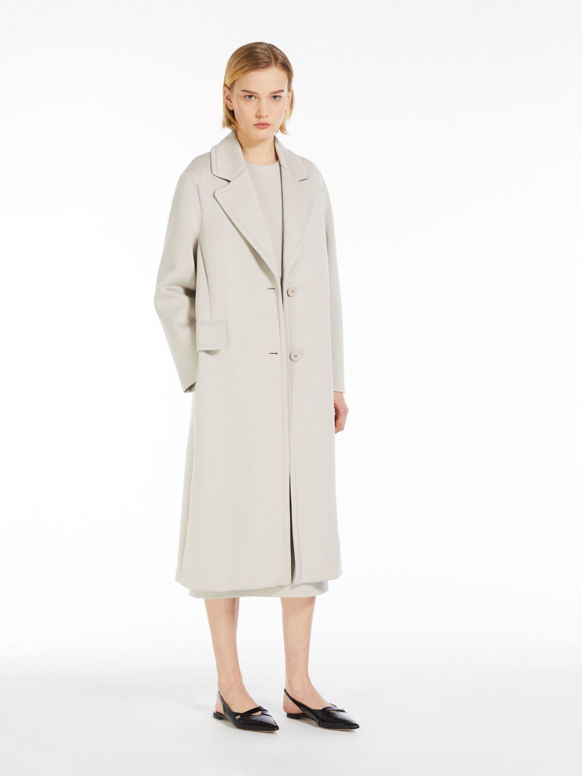 Jersey midi coat