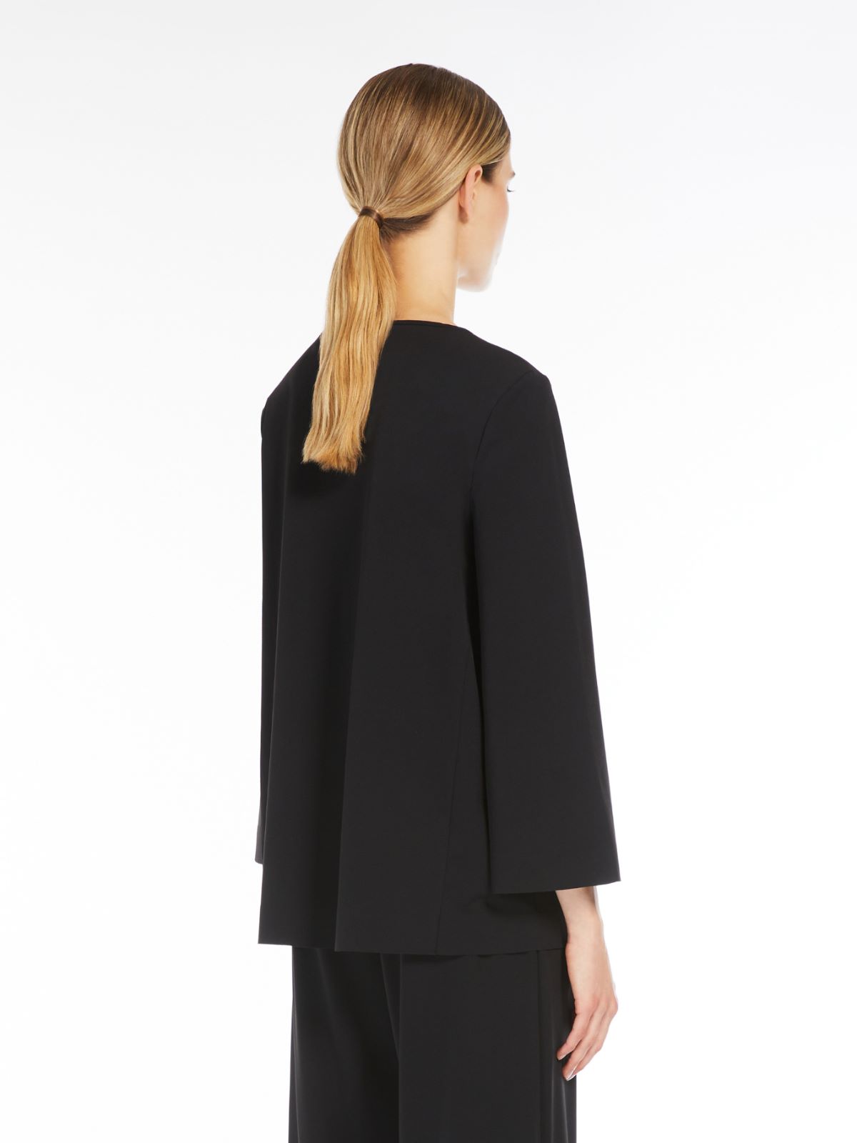 Technical jersey flared blouse