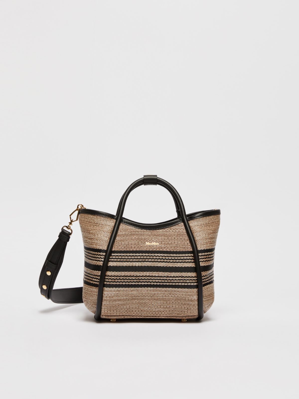 Jacquard raffia fabric extra-small Marine bag