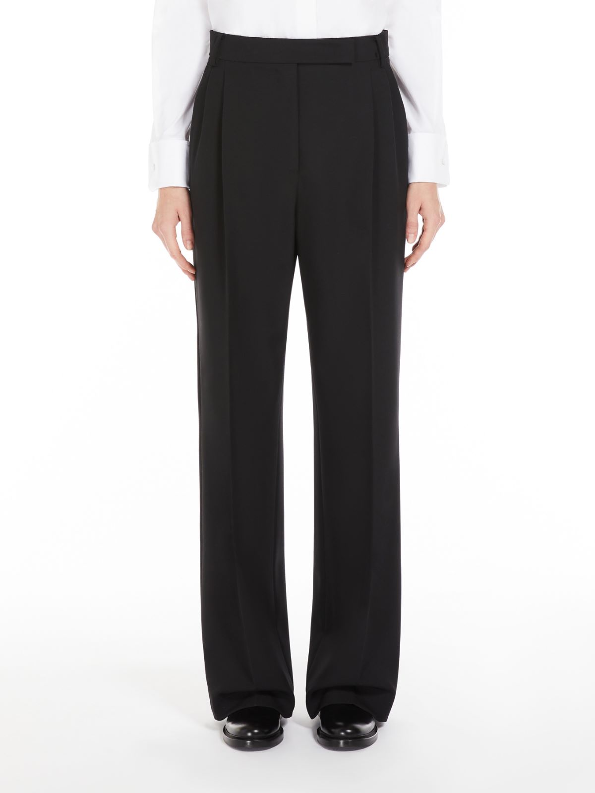 Wool and mohair wide trousers