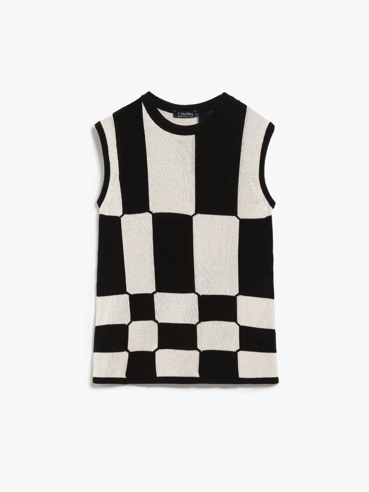 Jacquard cotton knit top