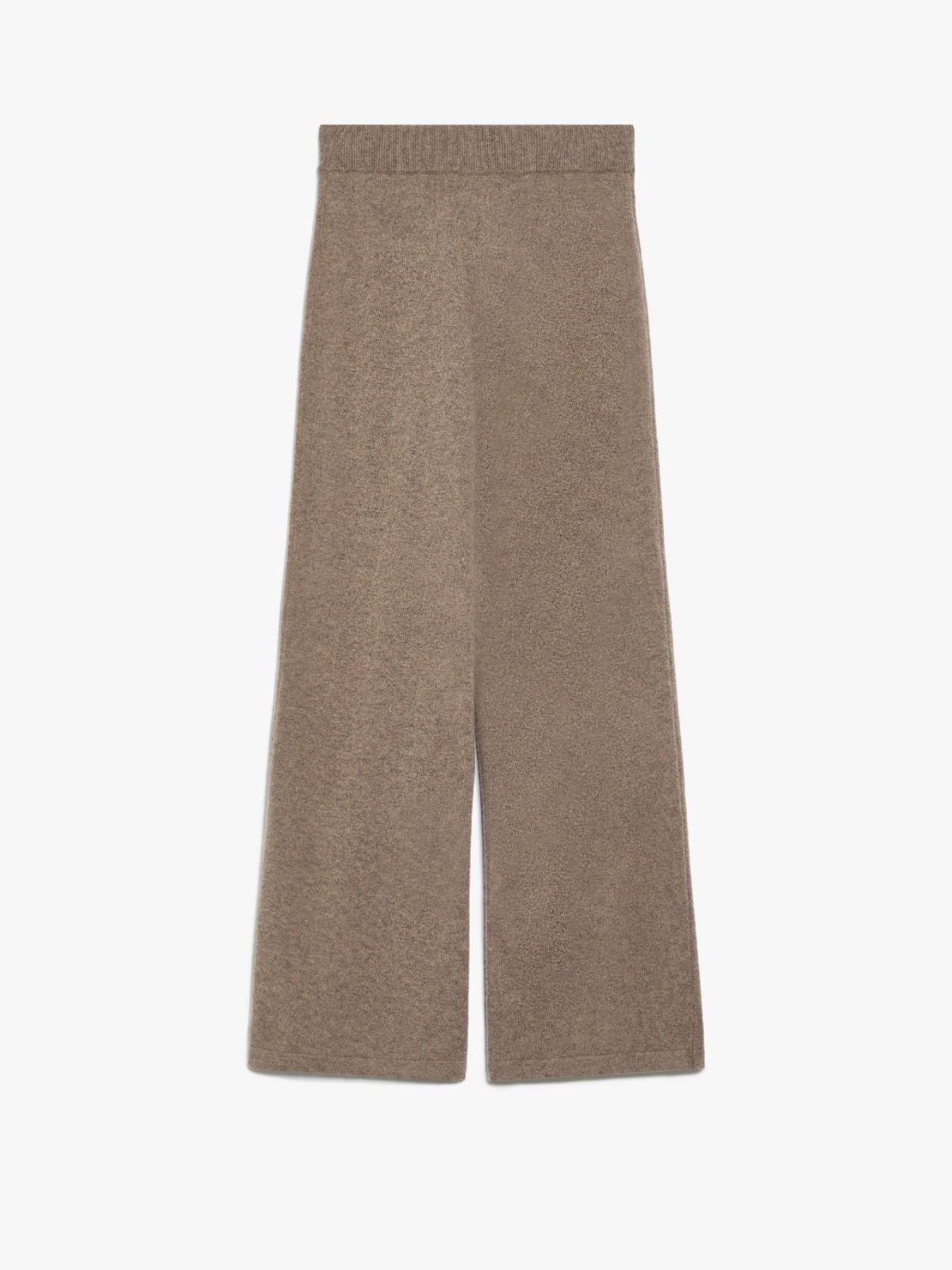 Wide-fit knit fabric trousers