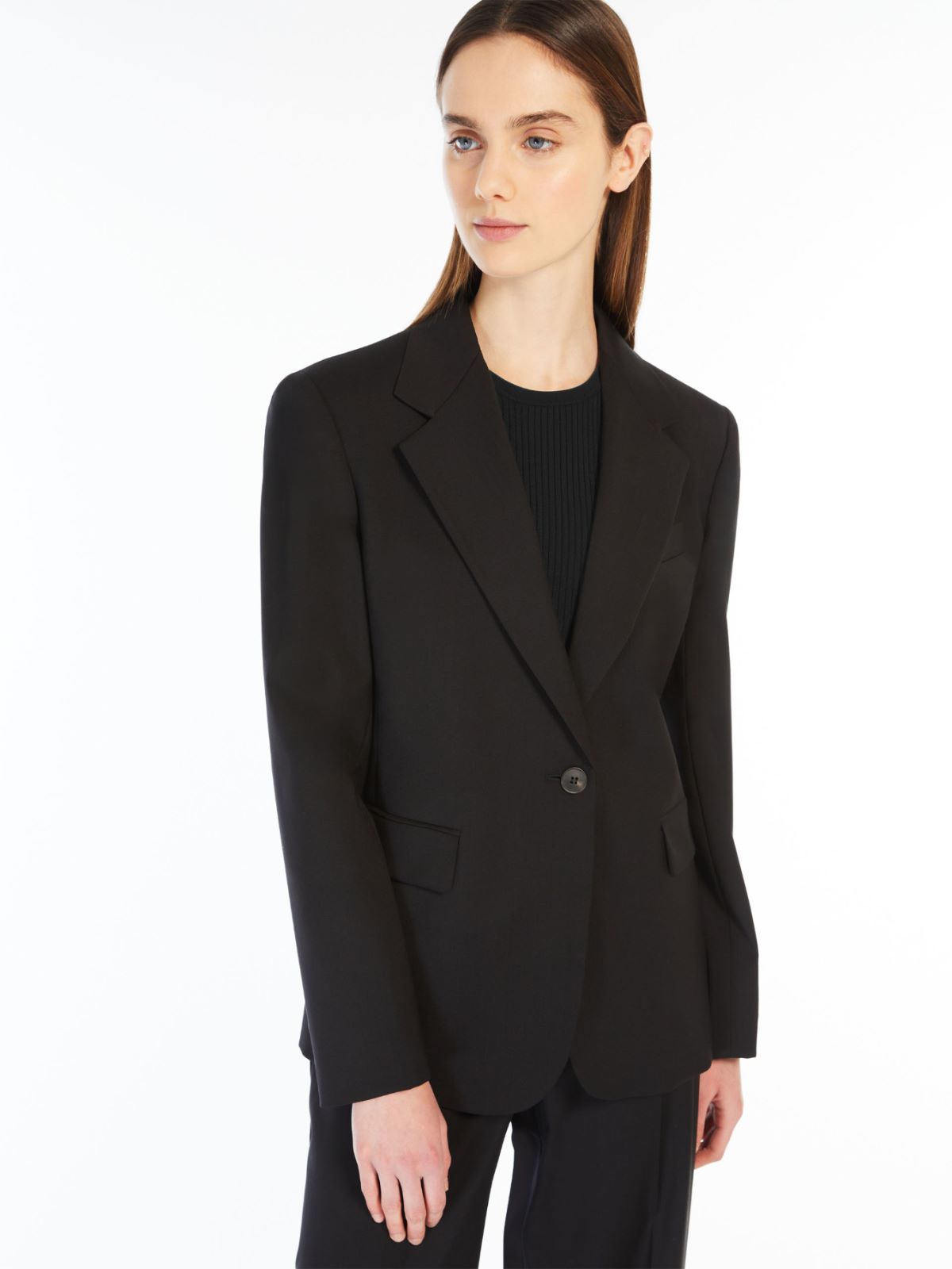 Natural stretch wool blazer