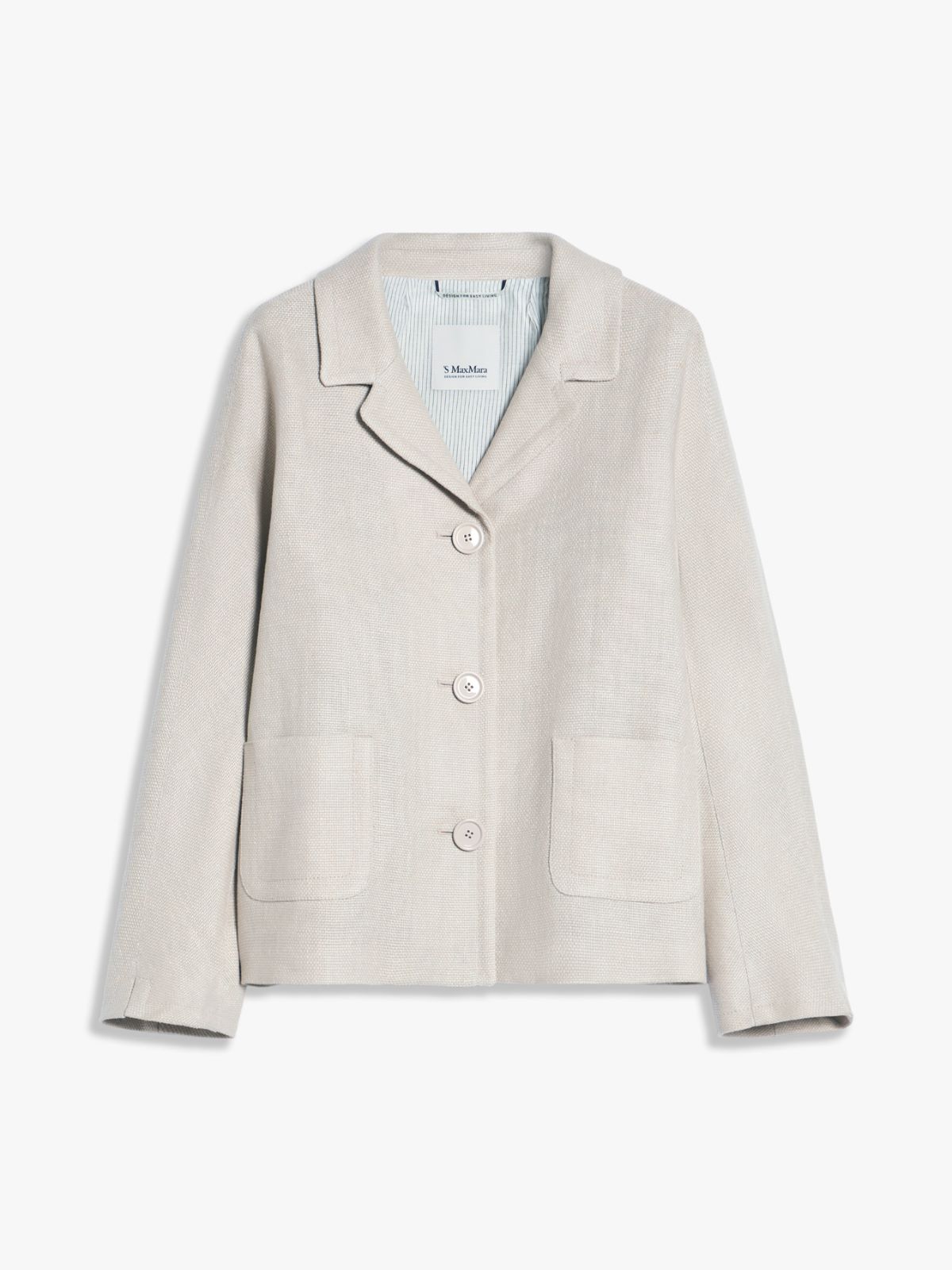 Linen and cotton basketweave jacket