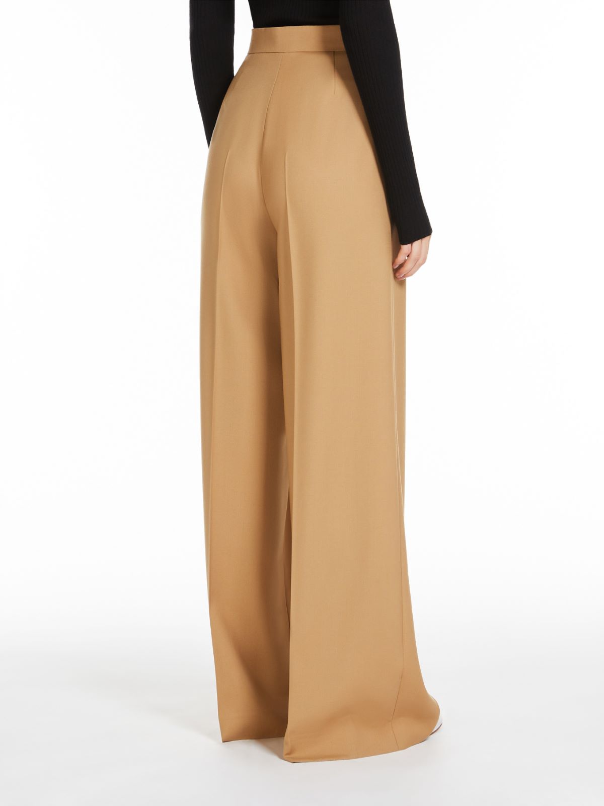 Wide-leg wool trousers