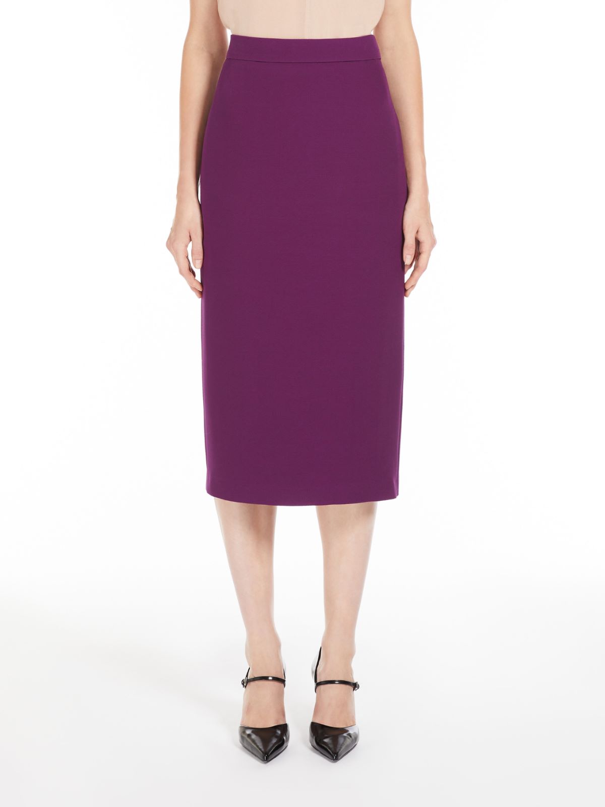 Wool and silk midi skirt