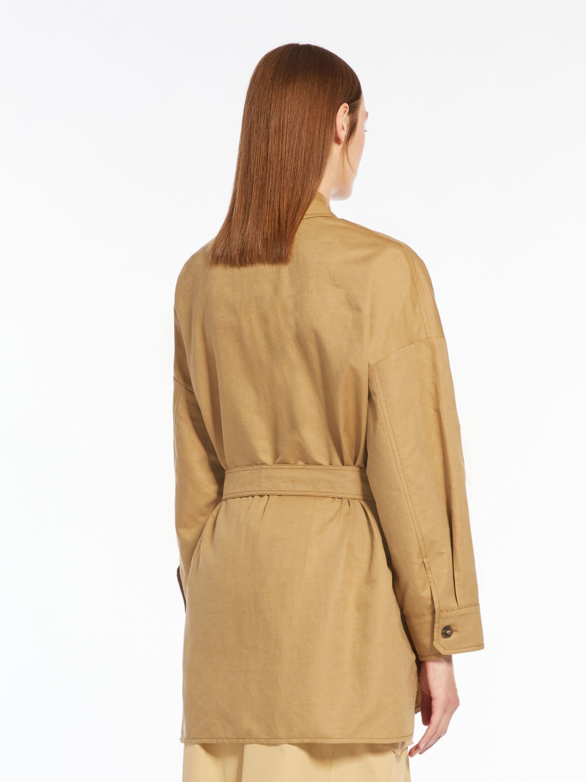 Cotton and linen basketweave jacket