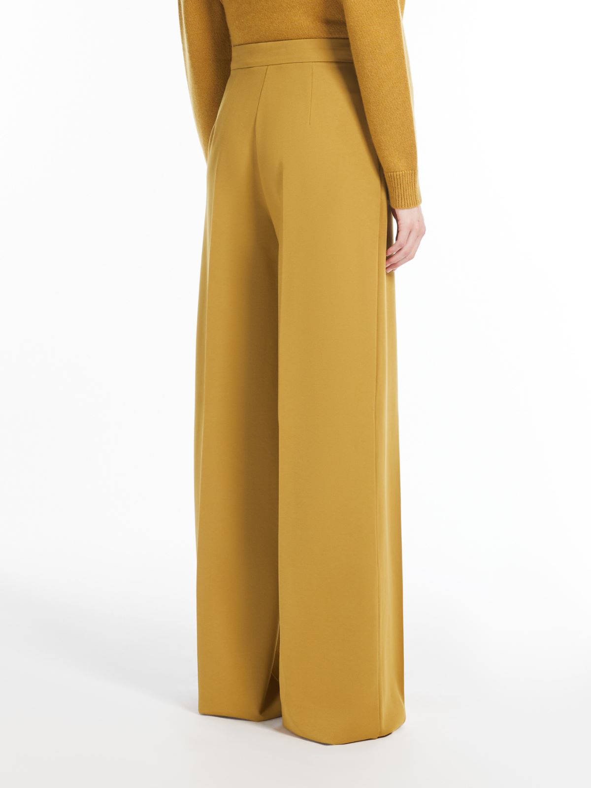 Long compact jersey trousers